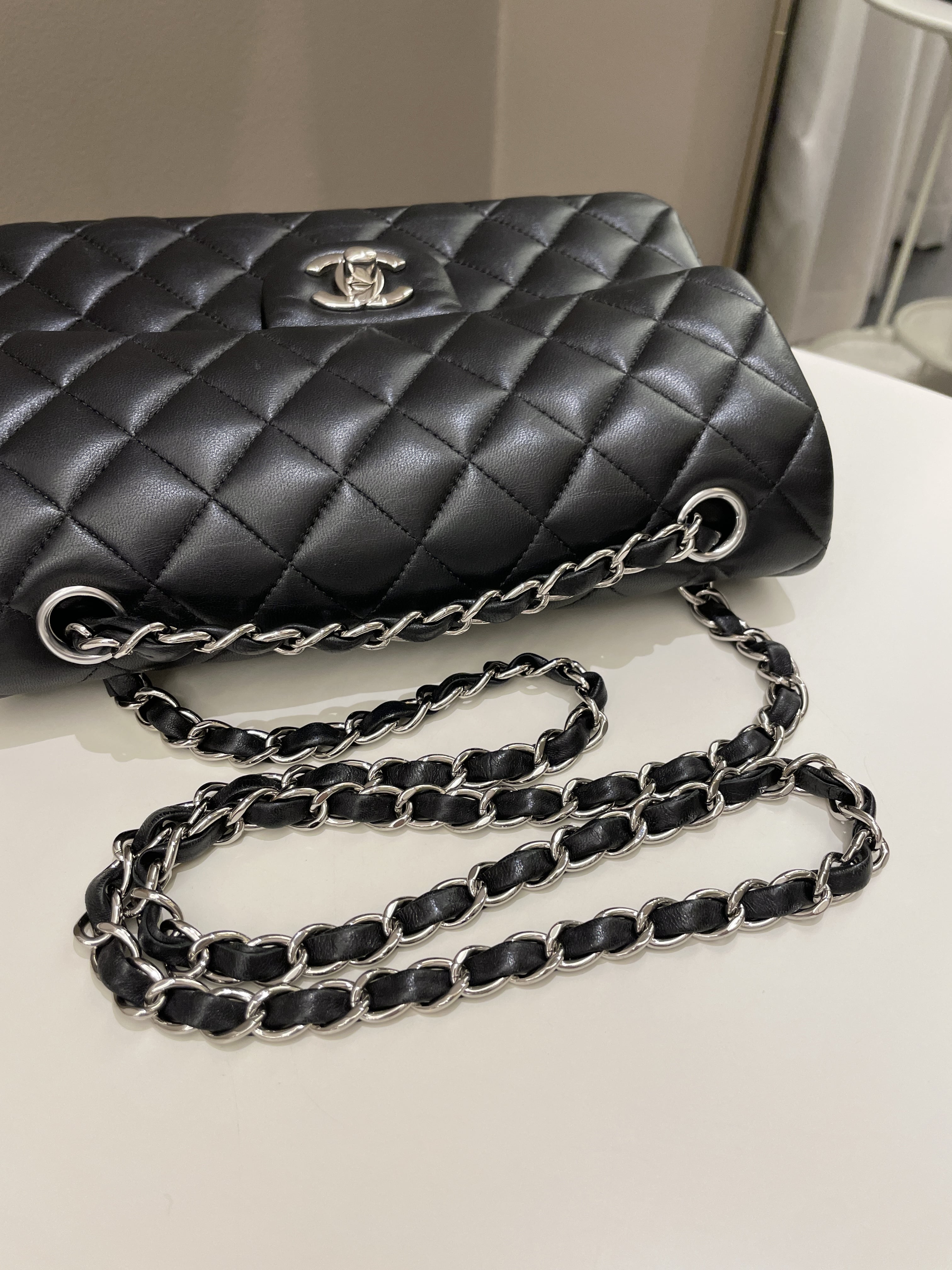Chanel Classic Quilted Small Double Flap Black Lambskin