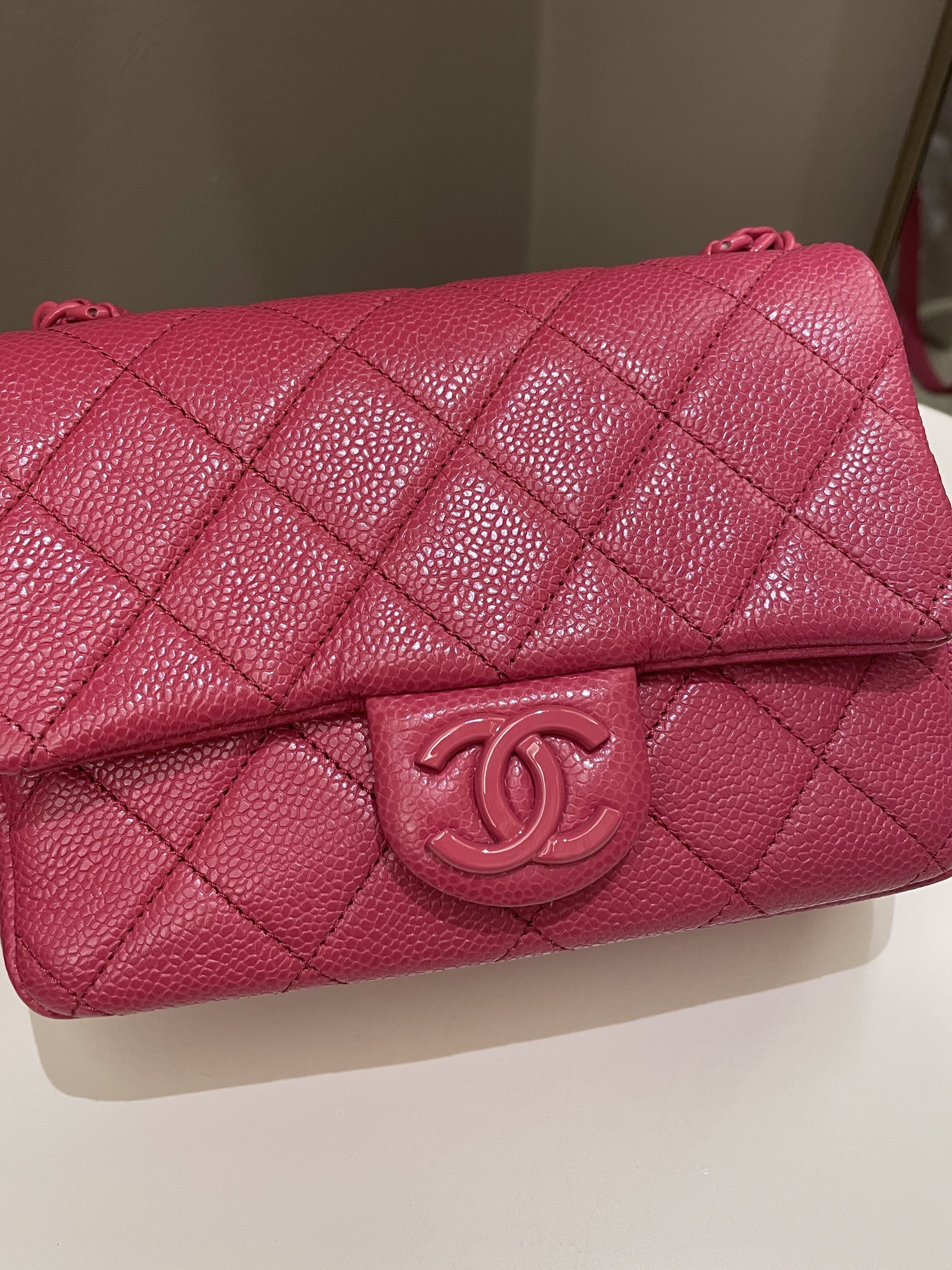 Chanel Quilted Incognito Mini Square Rose Pink Caviar