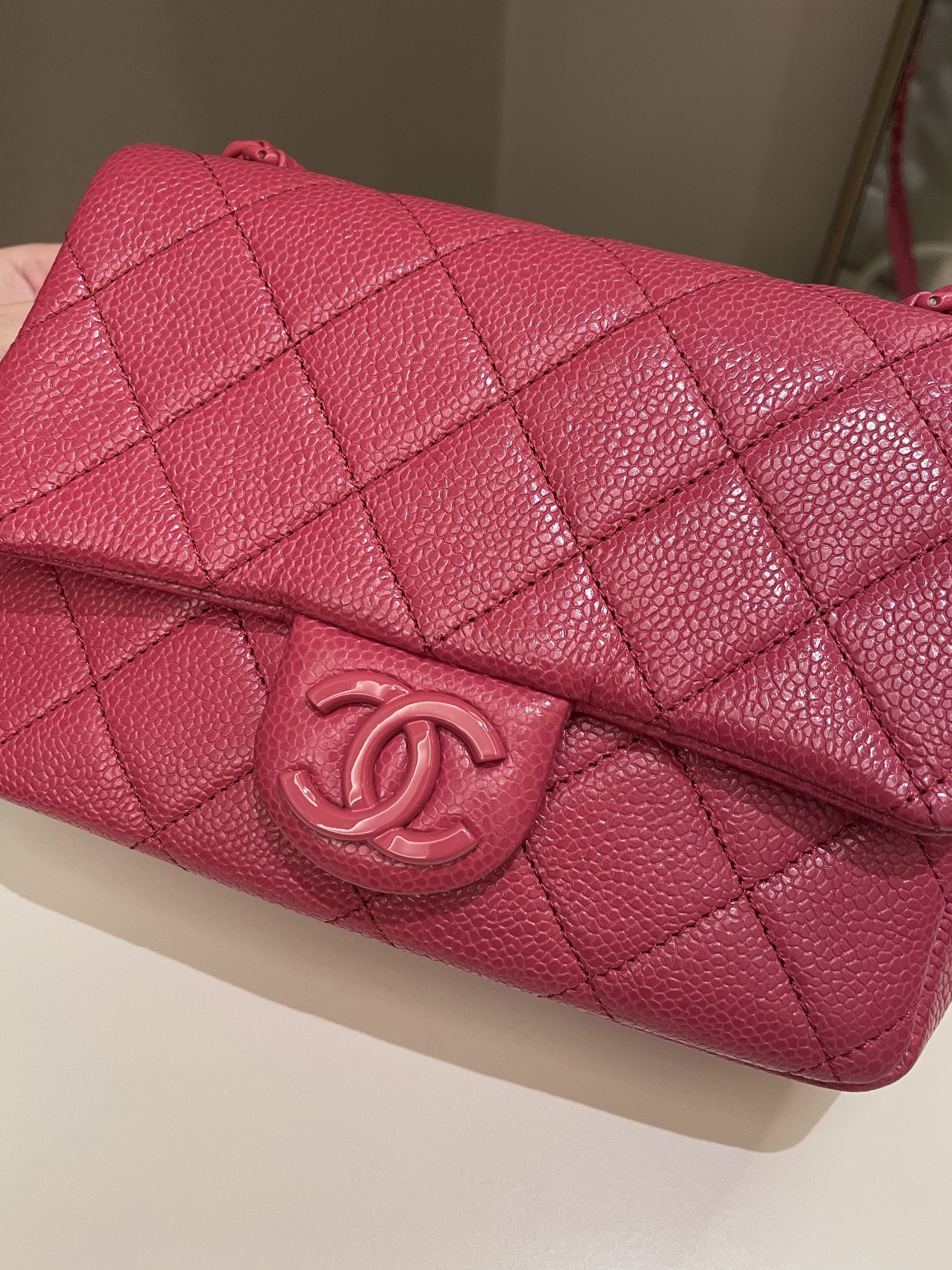 Chanel Quilted Incognito Mini Square Rose Pink Caviar