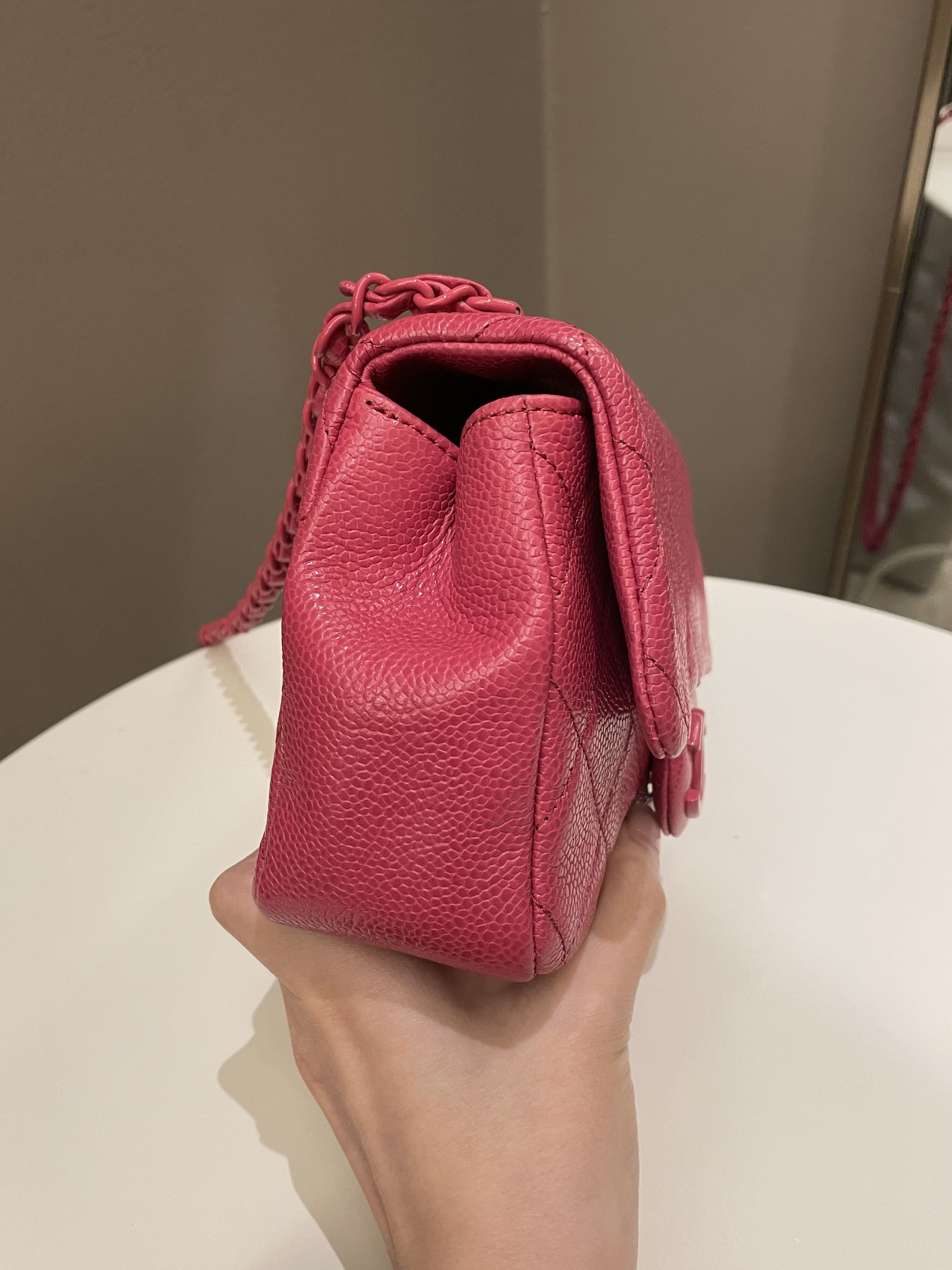 Chanel Quilted Incognito Mini Square Rose Pink Caviar