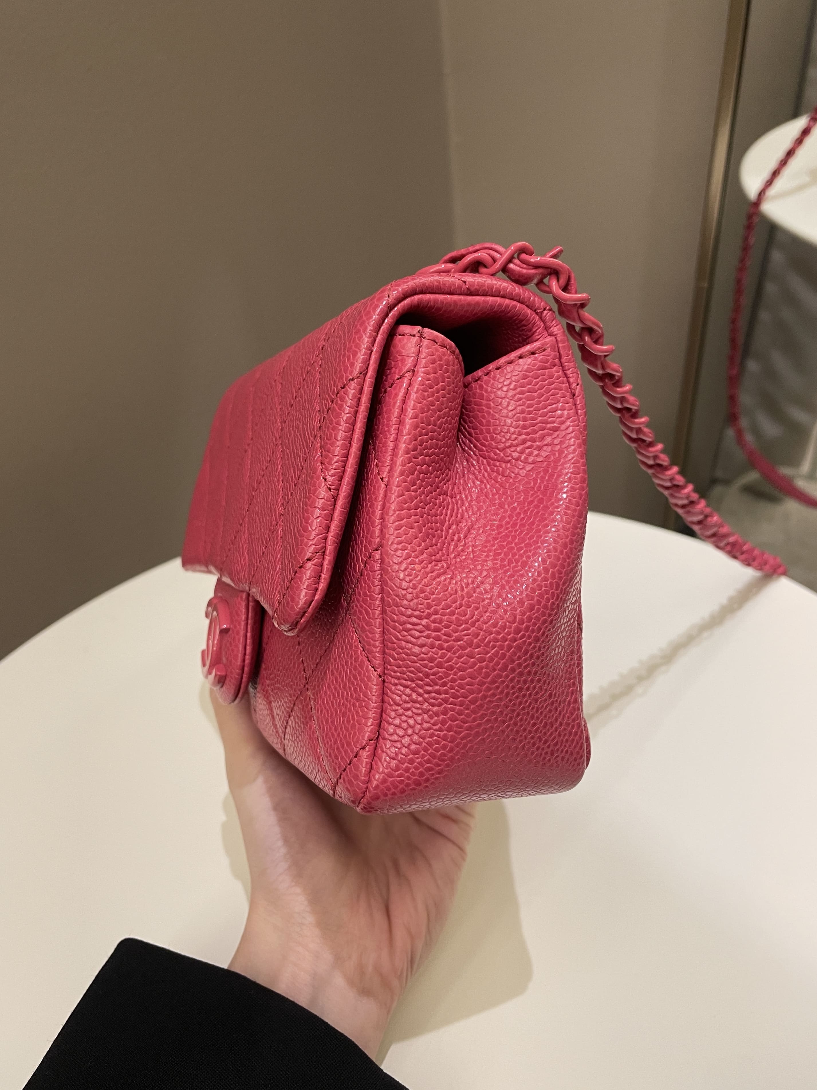 Chanel Quilted Incognito Mini Square Rose Pink Caviar