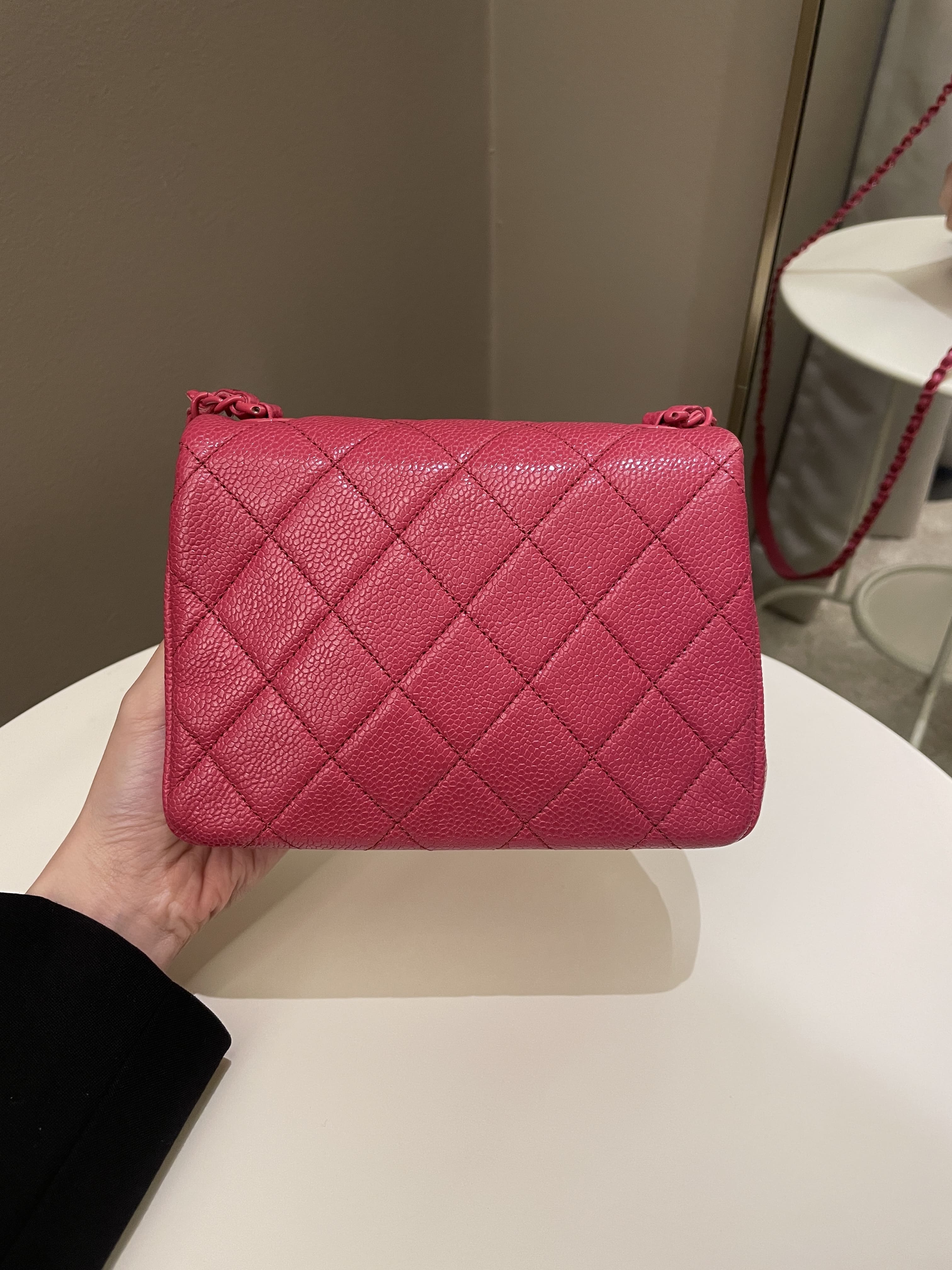 Chanel Quilted Incognito Mini Square Rose Pink Caviar
