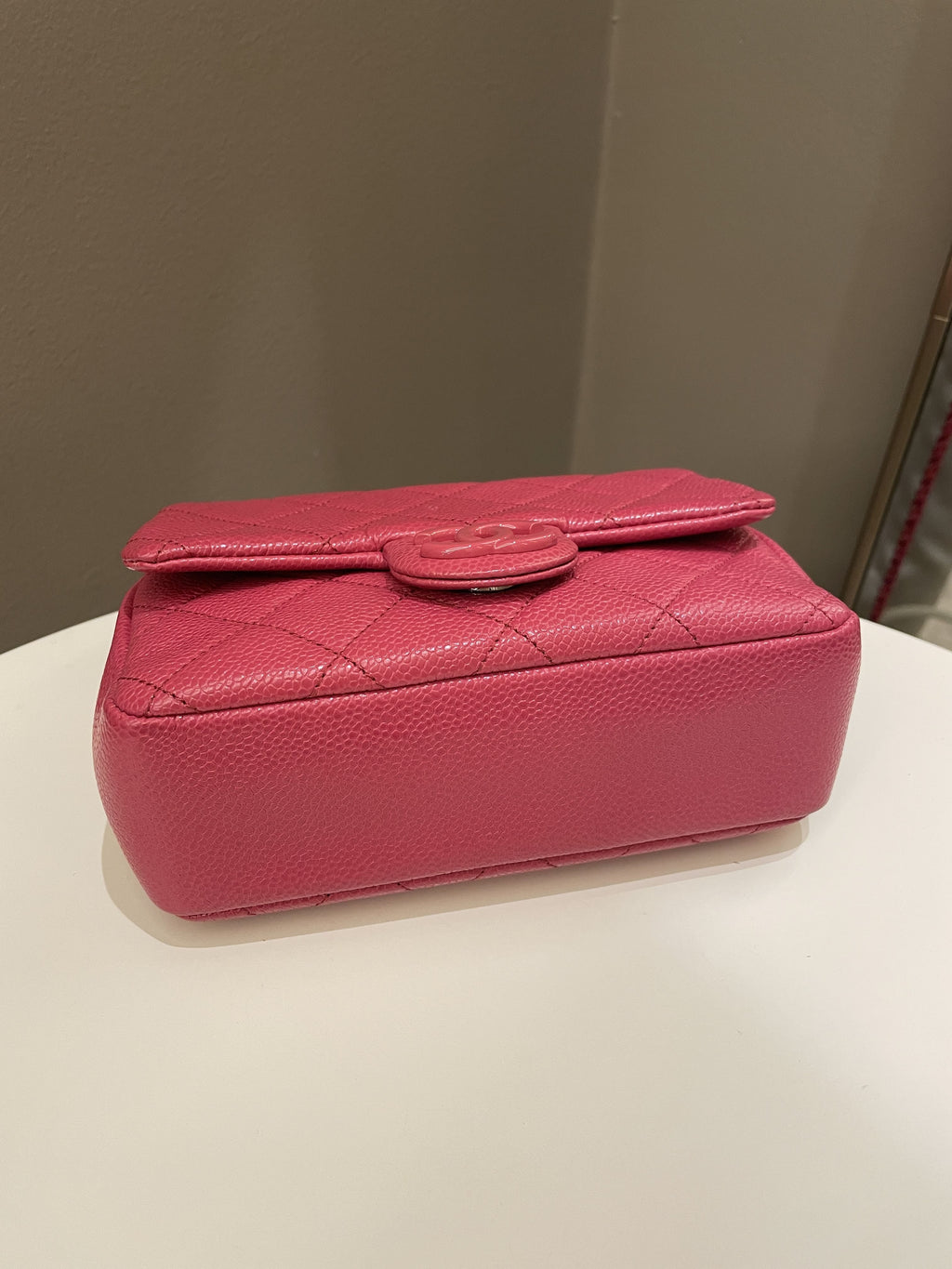 Chanel Quilted Incognito Mini Square Rose Pink Caviar
