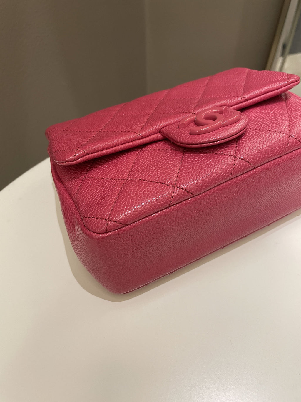 Chanel Quilted Incognito Mini Square Rose Pink Caviar