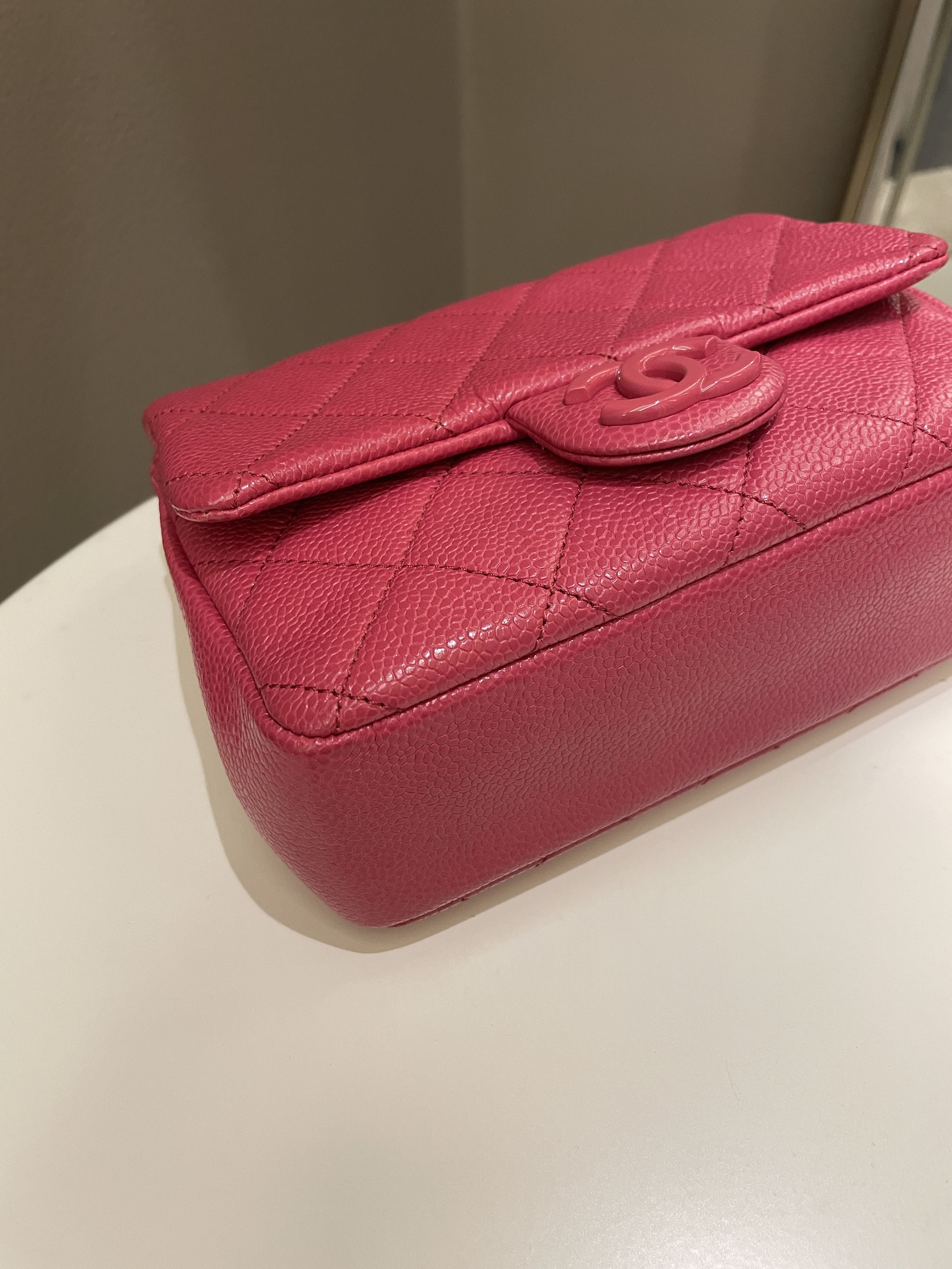 Chanel Quilted Incognito Mini Square Rose Pink Caviar