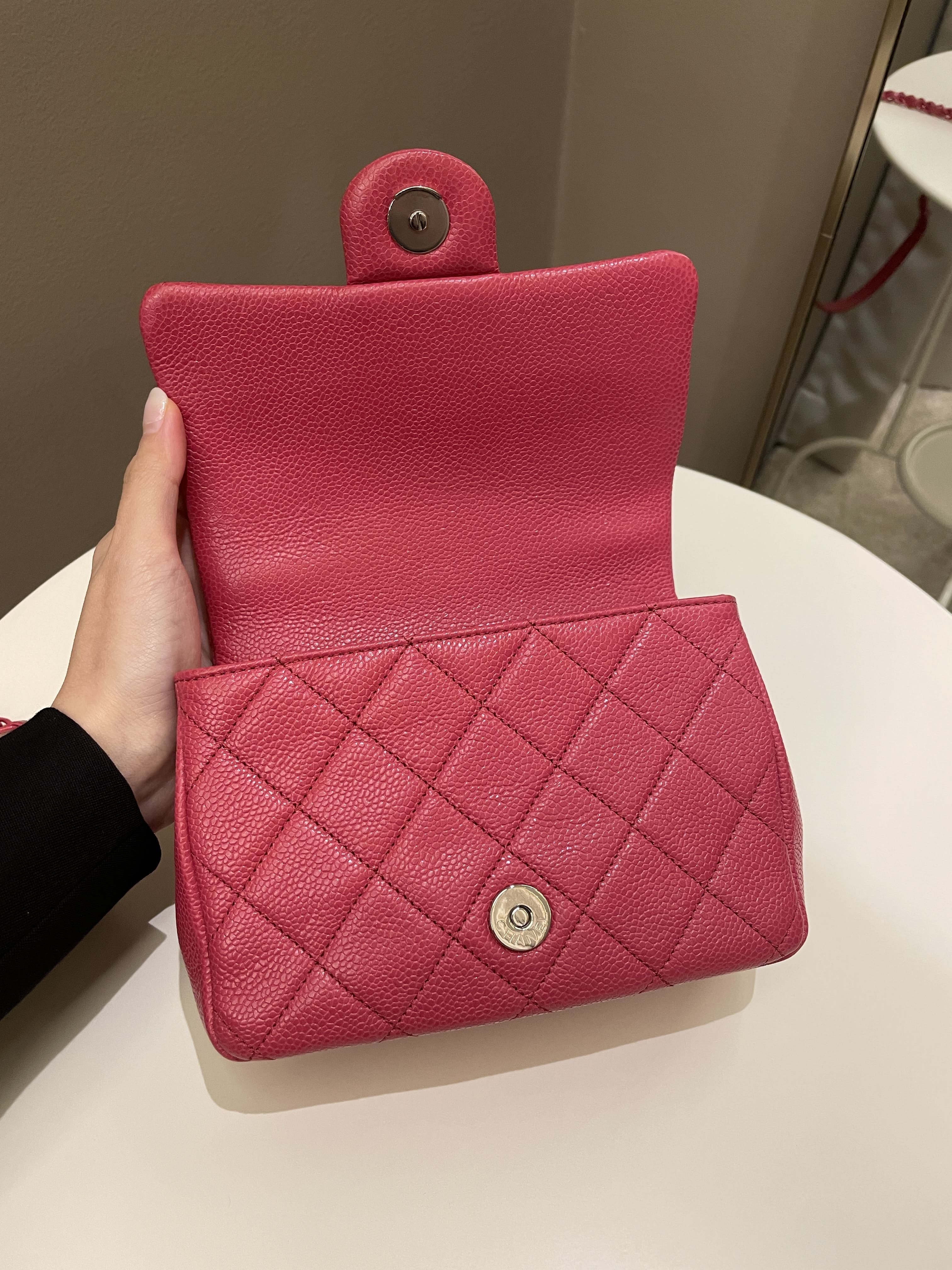 Chanel Quilted Incognito Mini Square Rose Pink Caviar