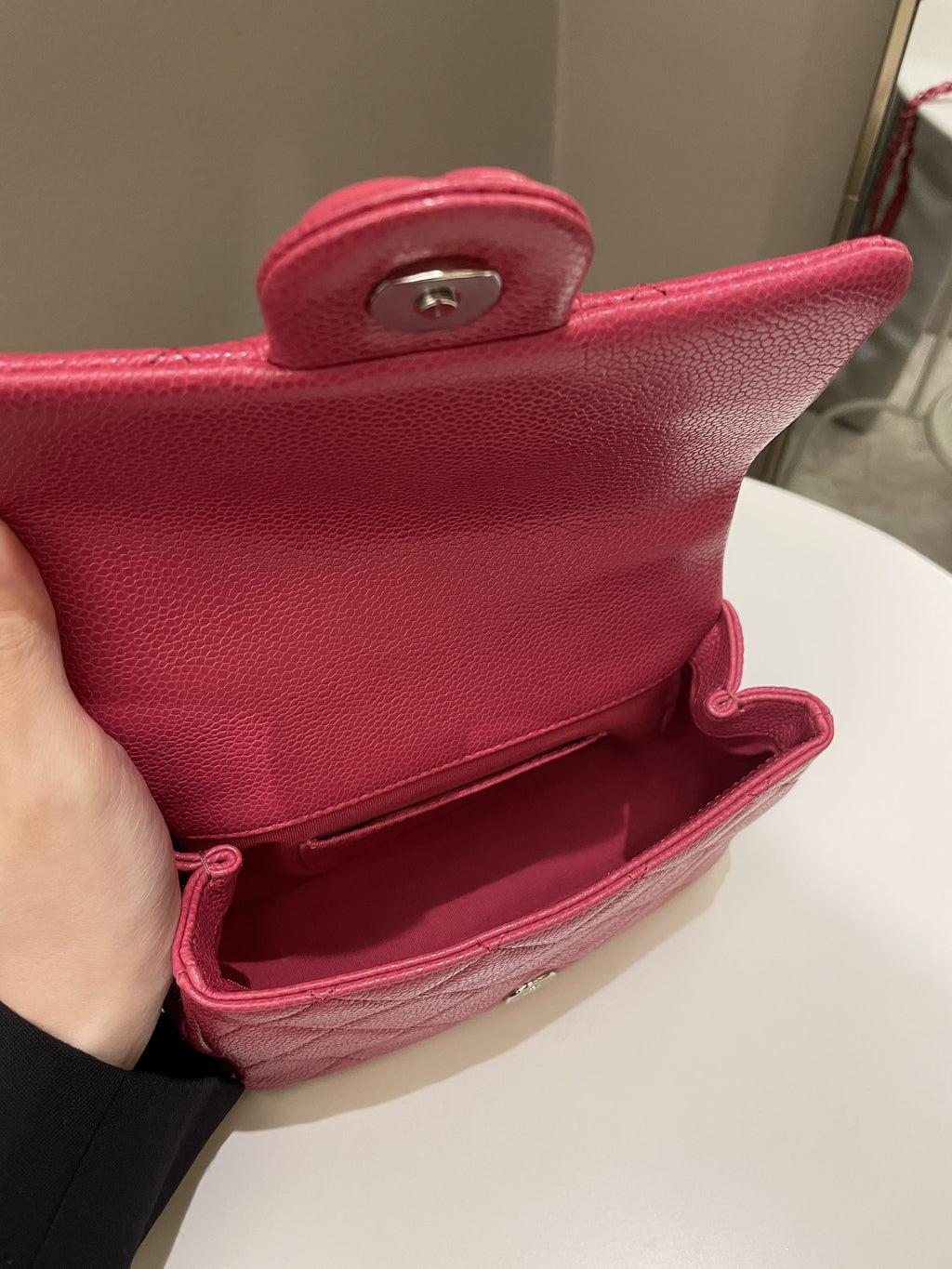 Chanel Quilted Incognito Mini Square Rose Pink Caviar