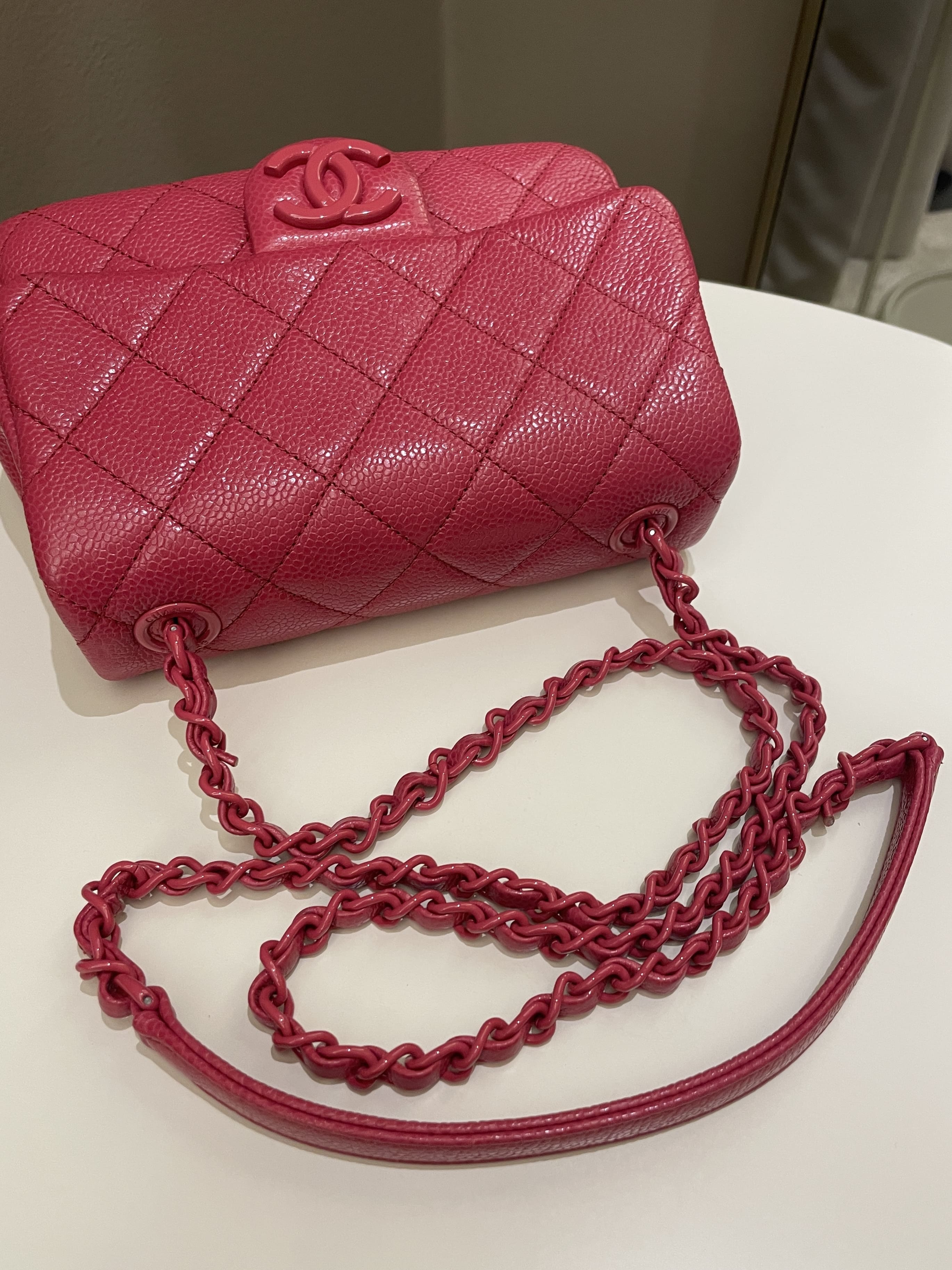 Chanel Quilted Incognito Mini Square Rose Pink Caviar