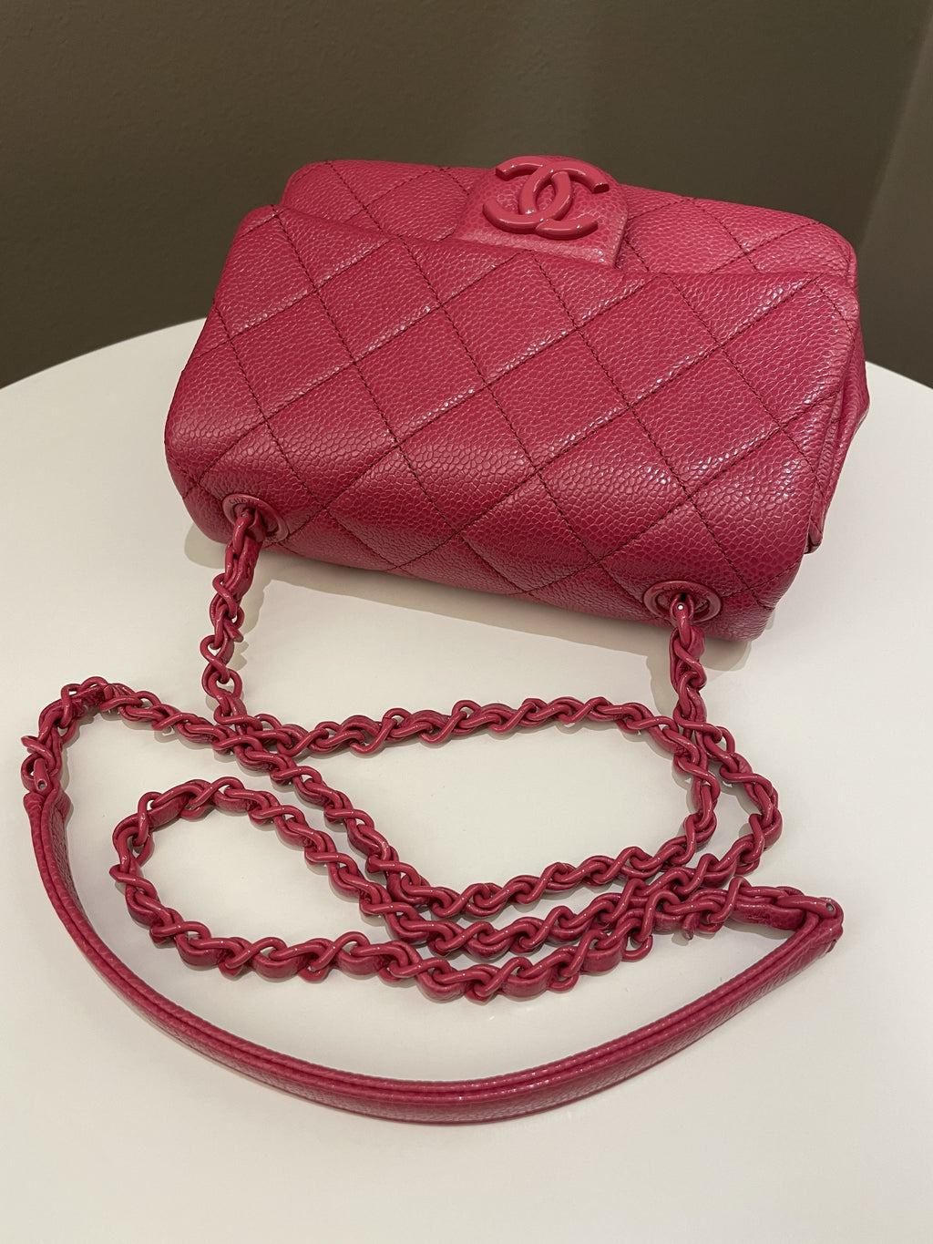 Chanel Quilted Incognito Mini Square Rose Pink Caviar