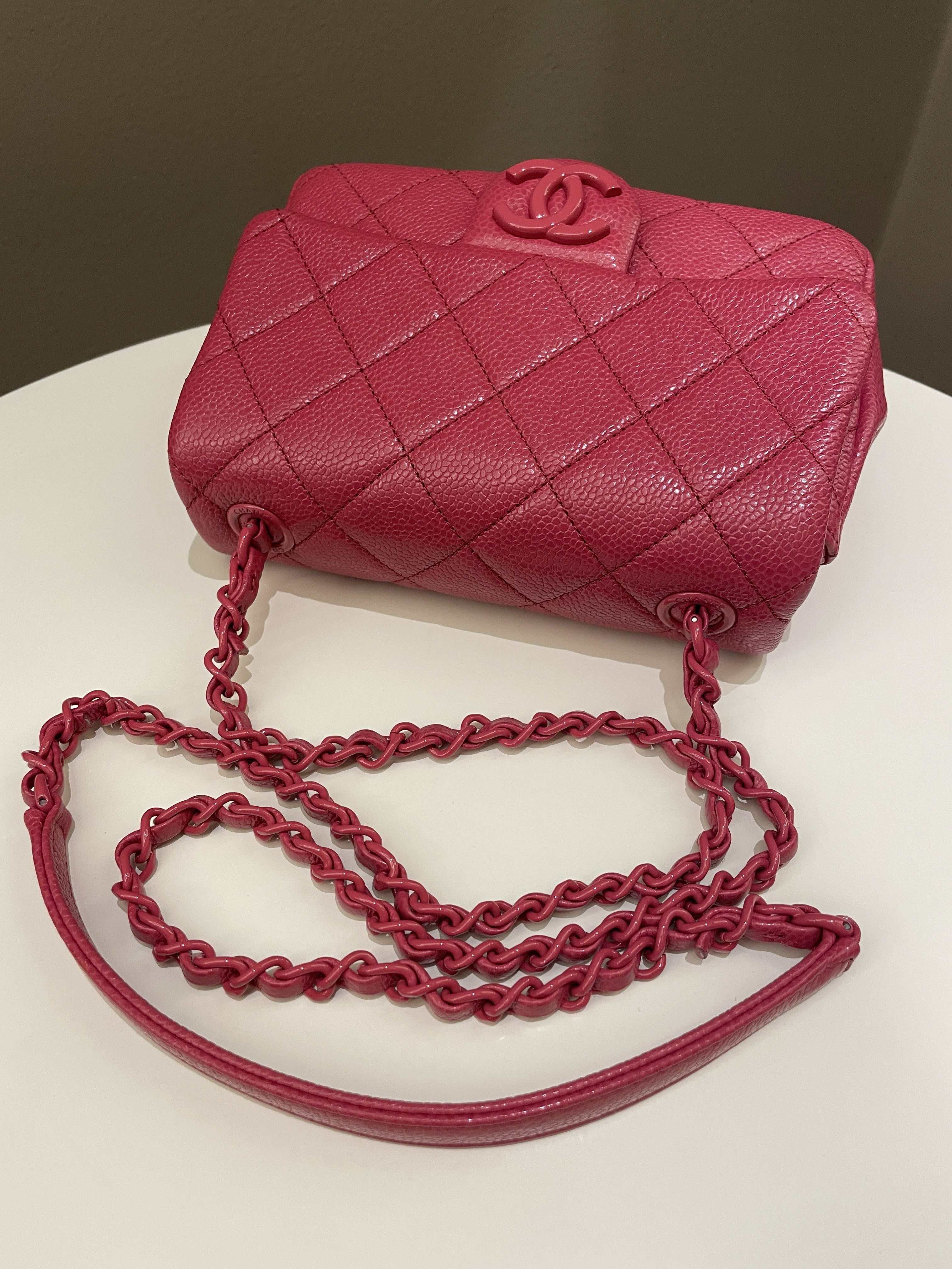 Chanel Quilted Incognito Mini Square Rose Pink Caviar