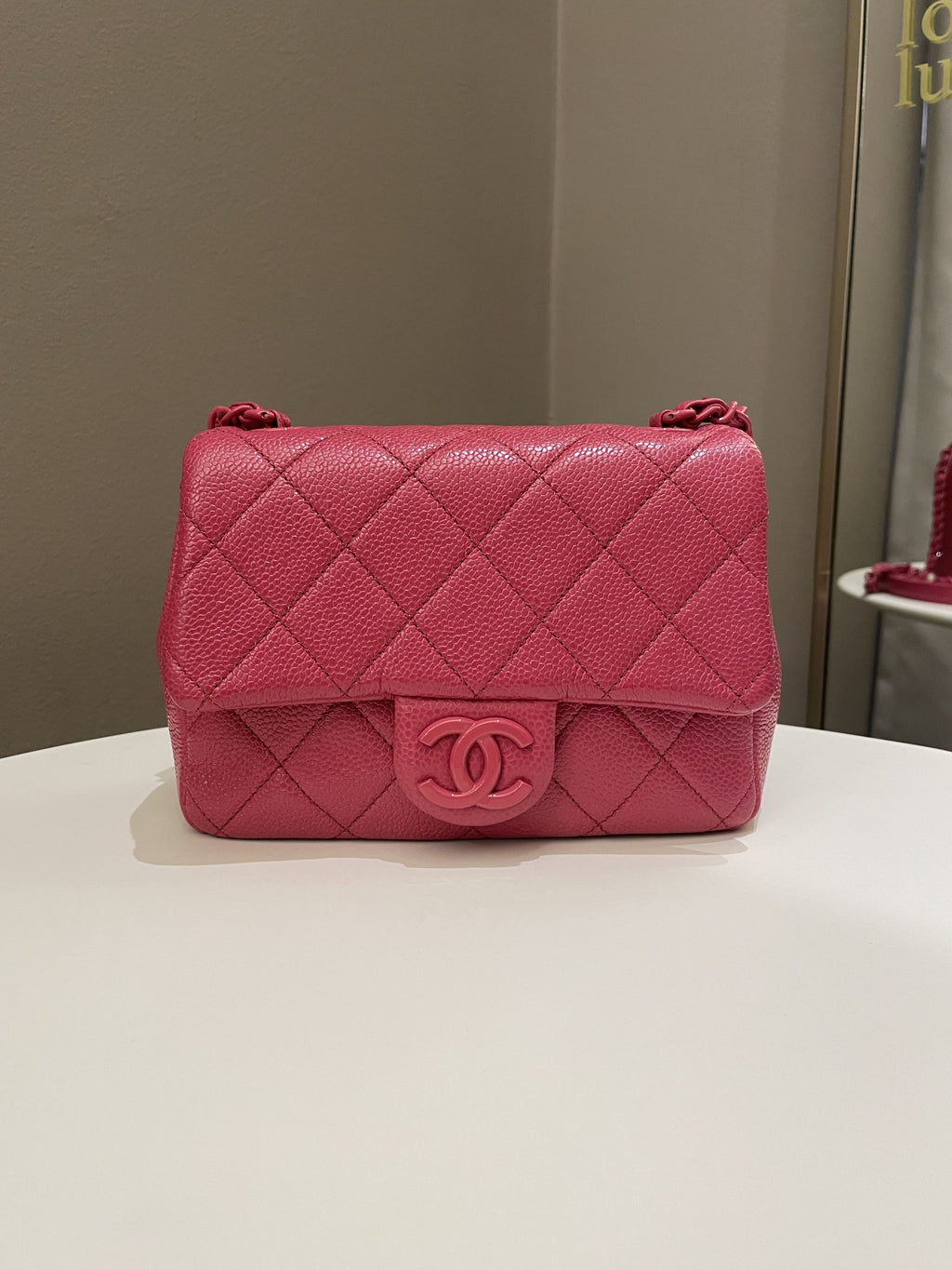 Chanel Quilted Incognito Mini Square Rose Pink Caviar