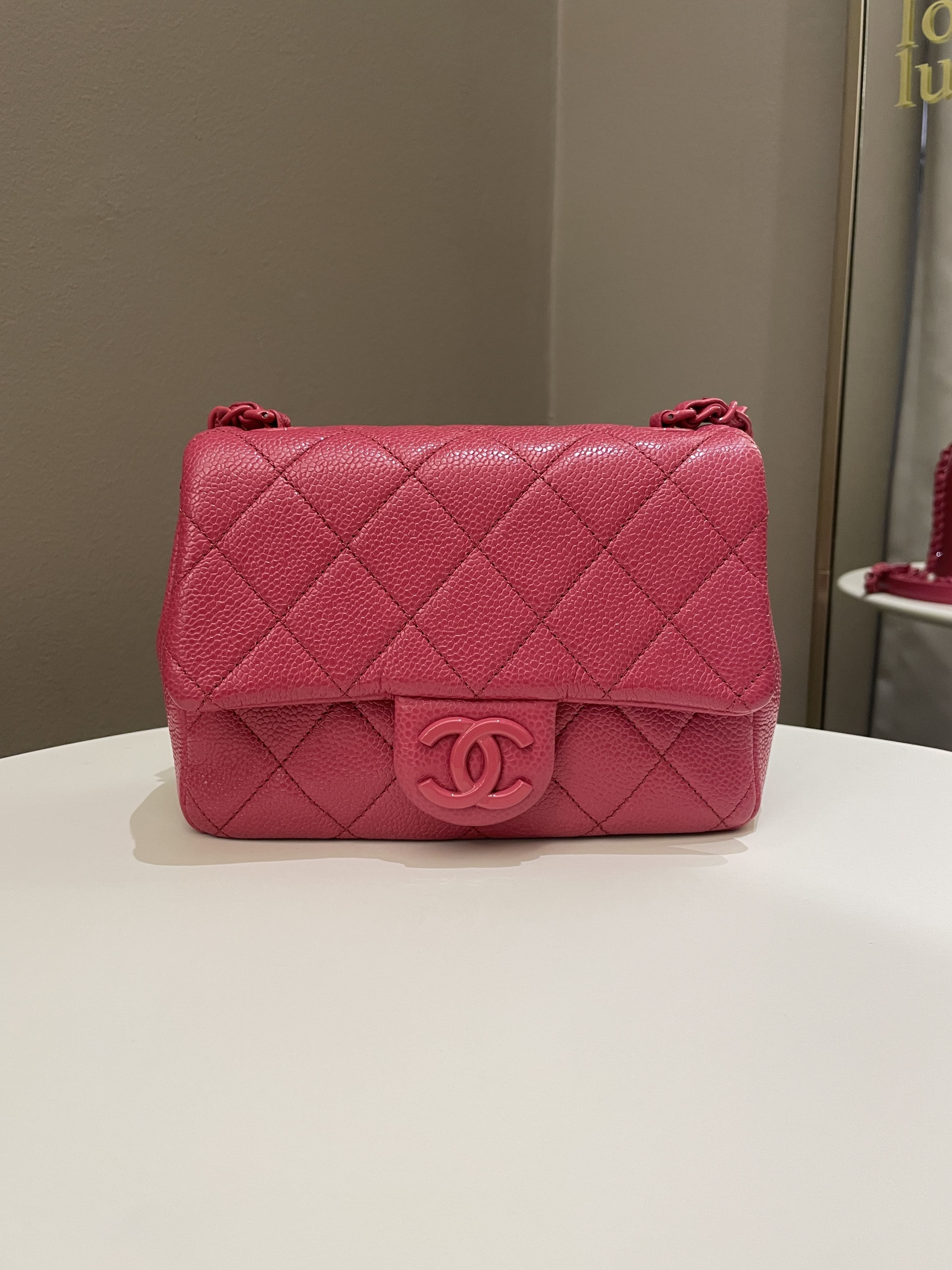 Chanel Quilted Incognito Mini Square Rose Pink Caviar