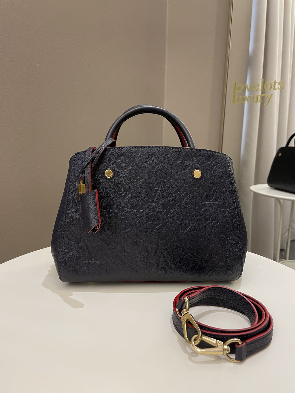 Louis Vuitton Montaigne BB Blue Empreinte