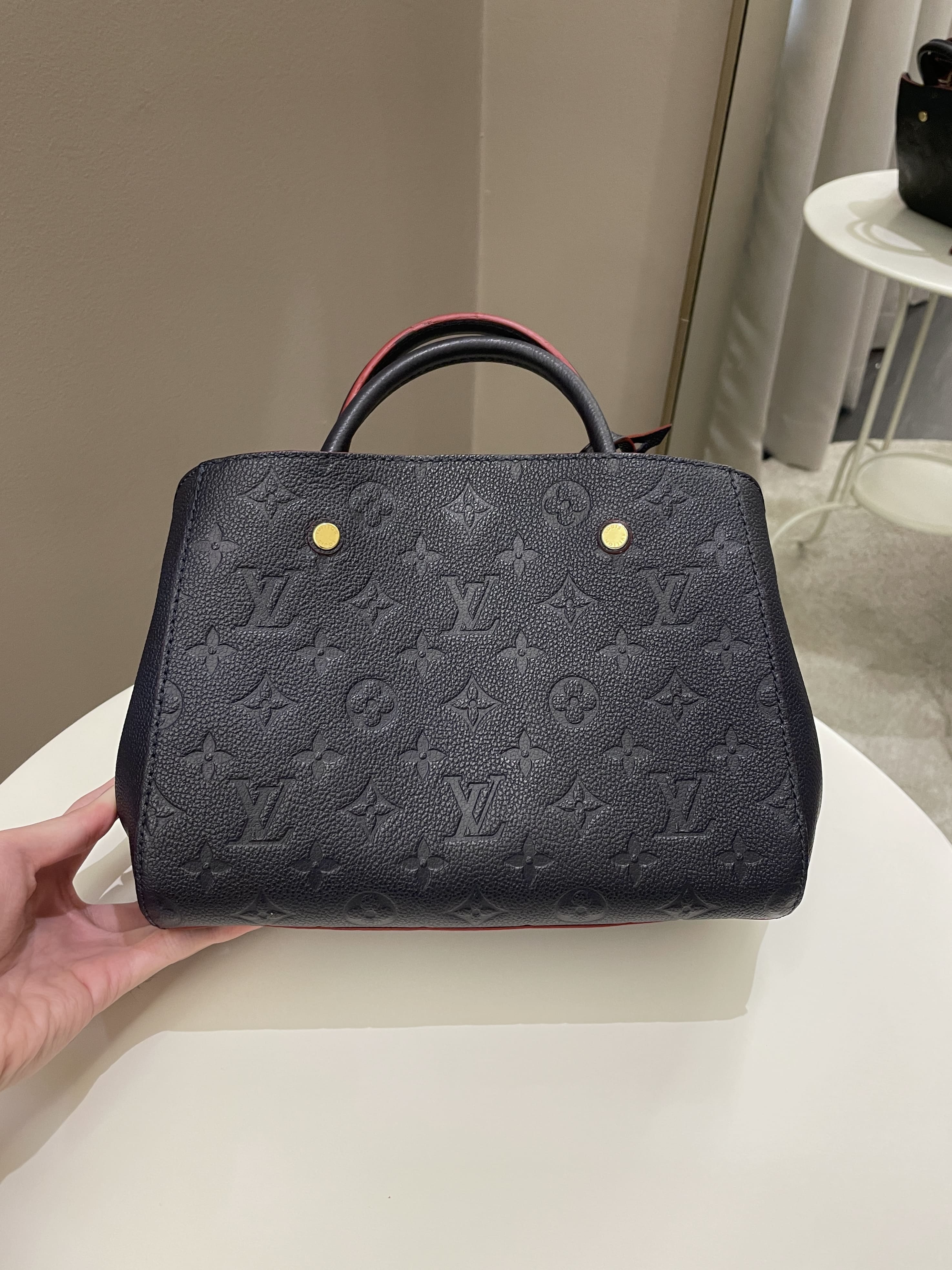 Louis Vuitton Montaigne BB Blue Empreinte