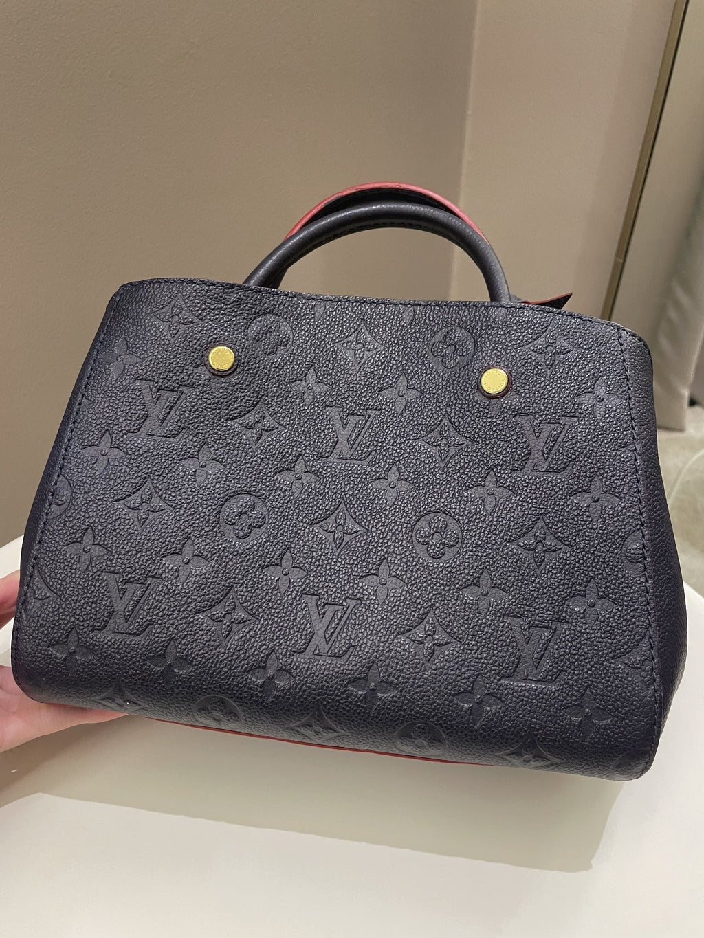 Louis Vuitton Montaigne BB Blue Empreinte