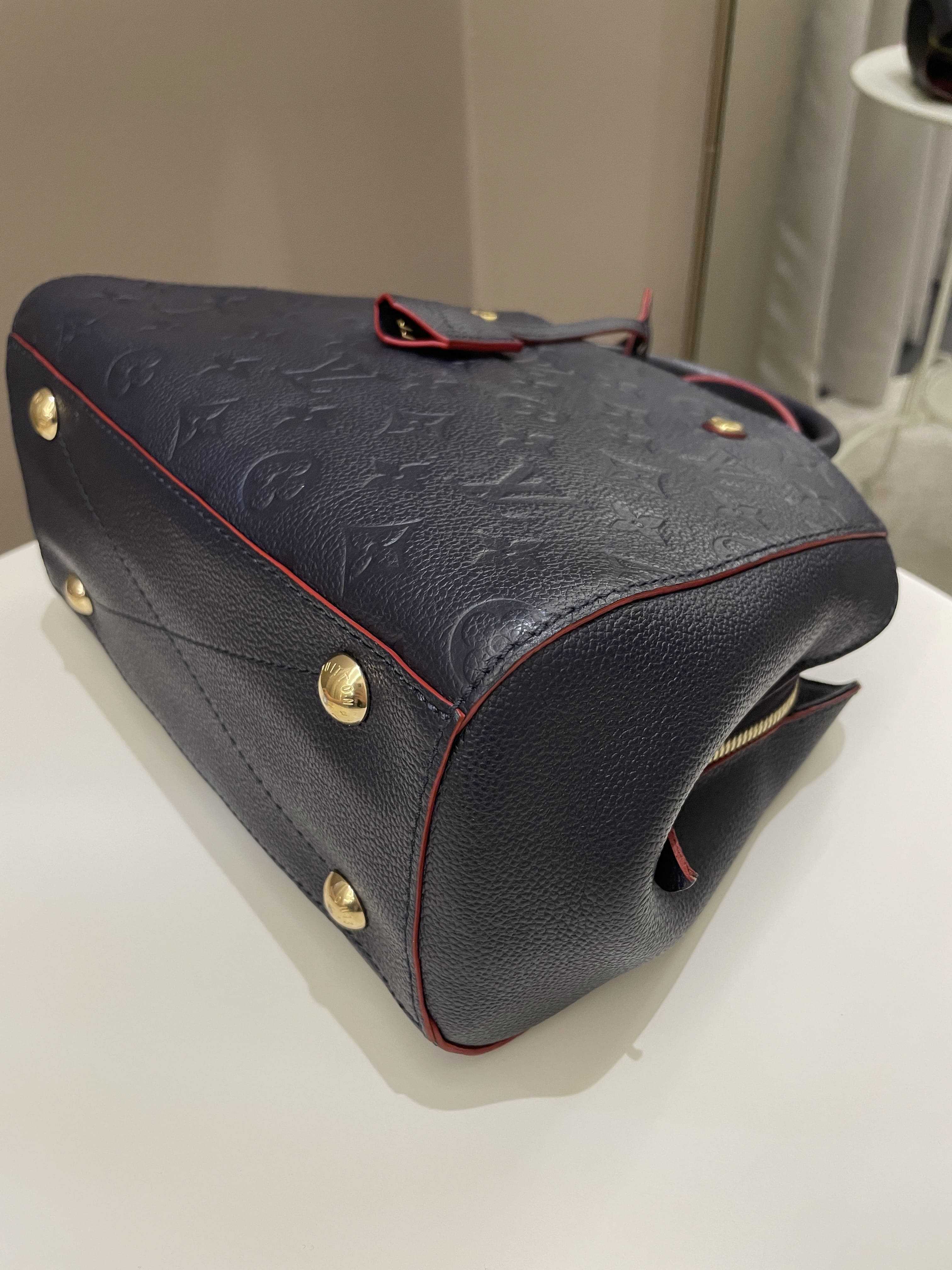 Louis Vuitton Montaigne BB Blue Empreinte