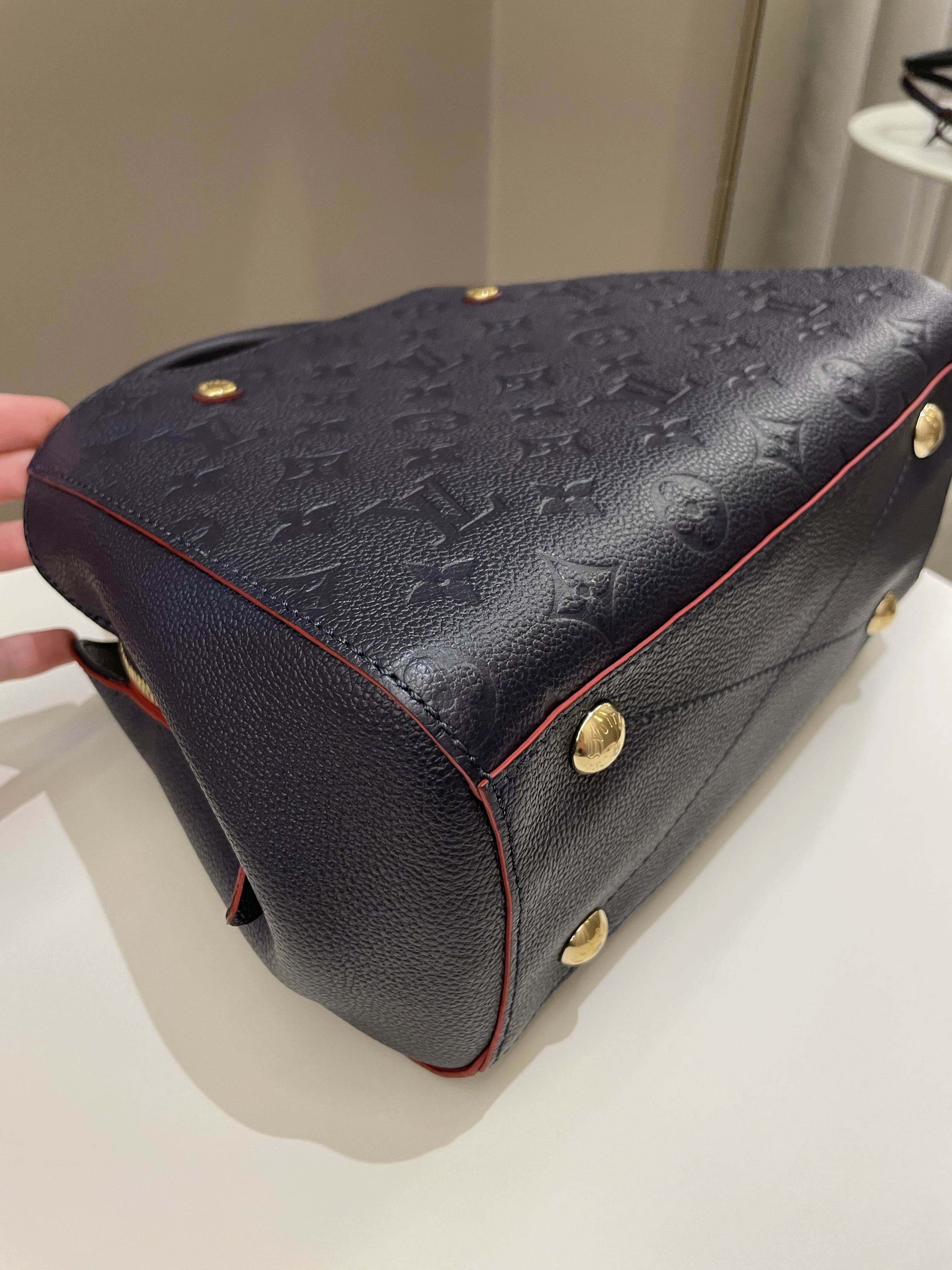 Louis Vuitton Montaigne BB Blue Empreinte