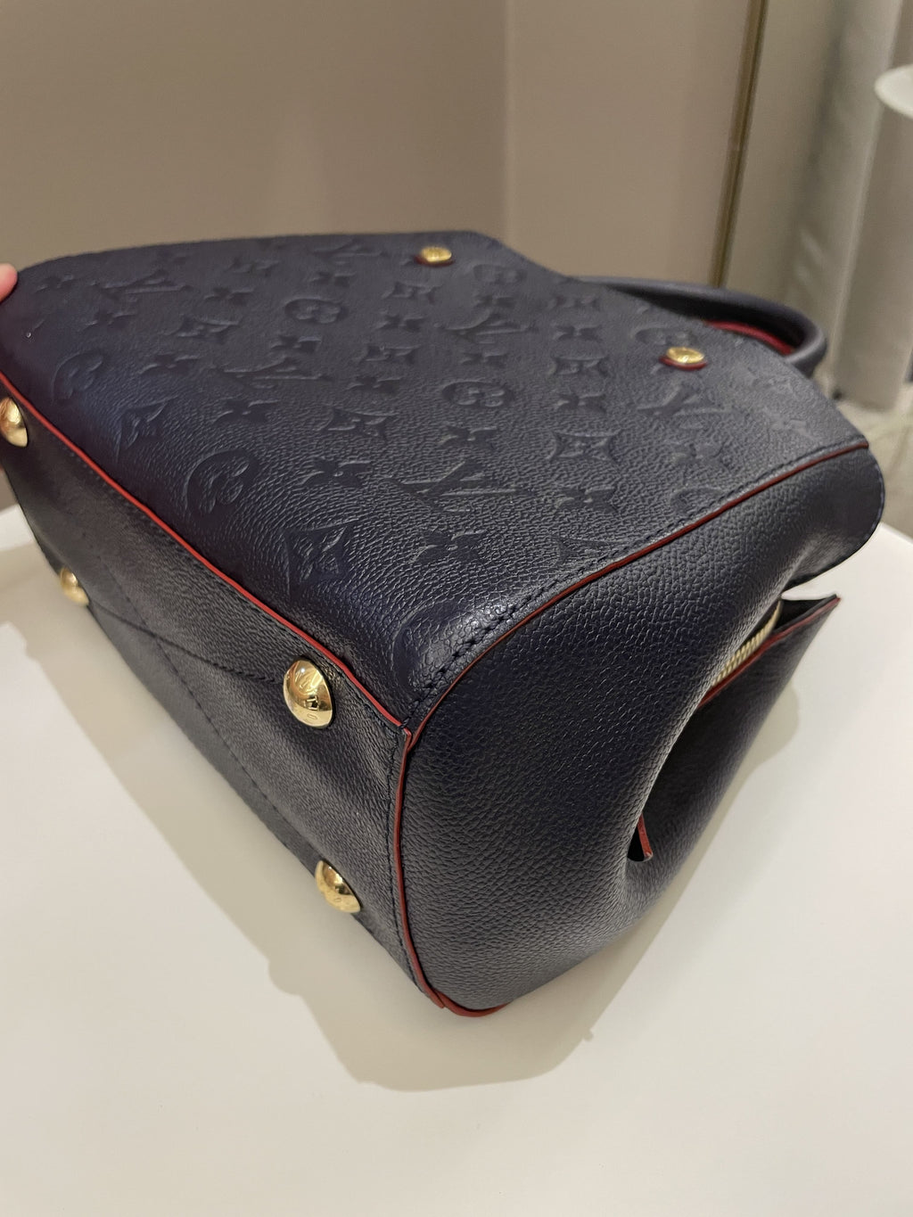 Louis Vuitton Montaigne BB Blue Empreinte