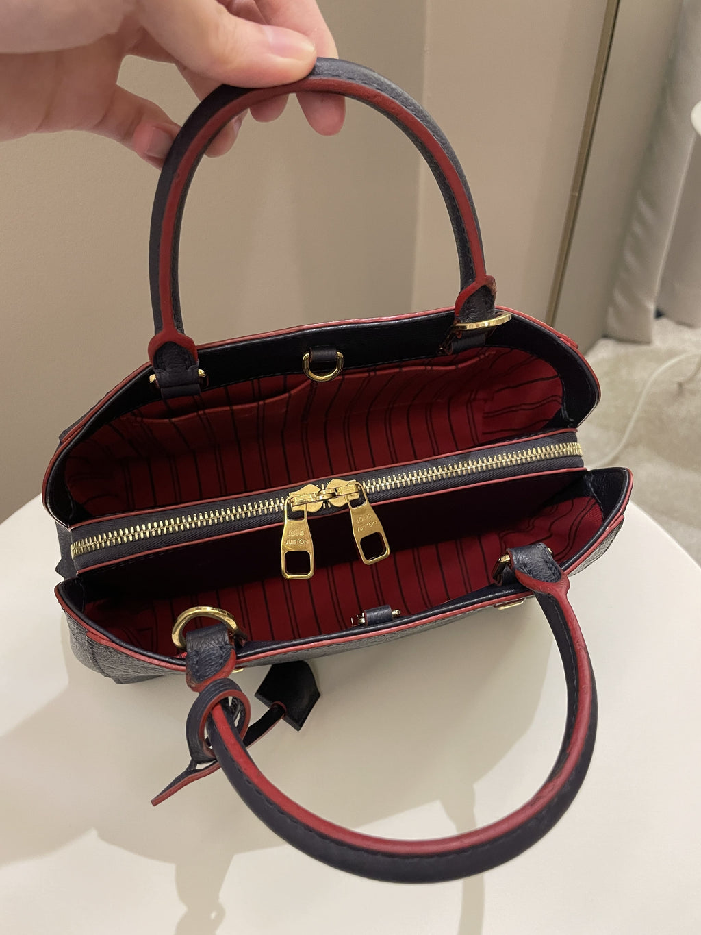 Louis Vuitton Montaigne BB Blue Empreinte