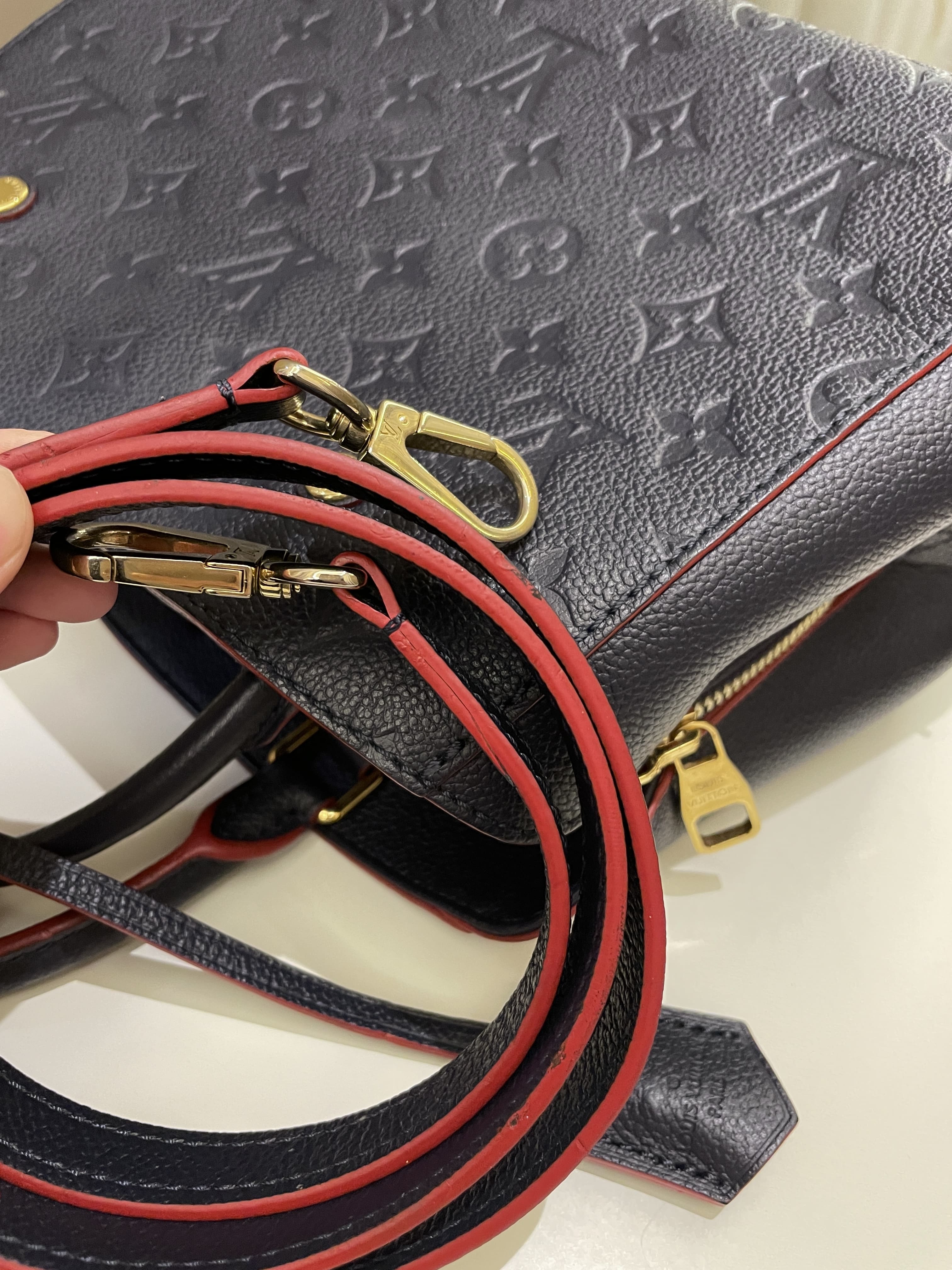 Louis Vuitton Montaigne BB Blue Empreinte
