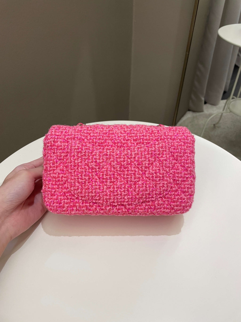 Chanel Classic Mini Rectangular Pink Tweed