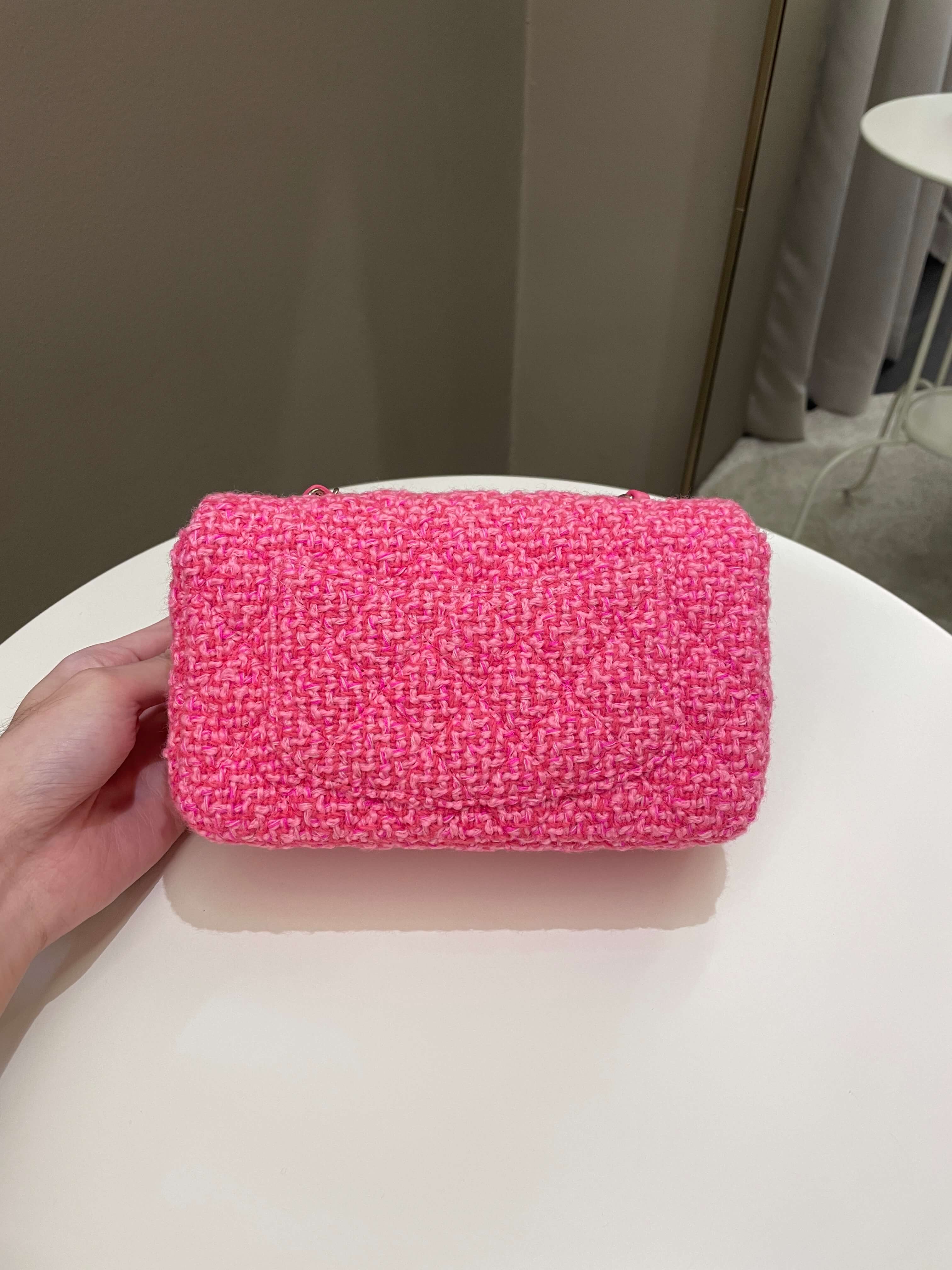 Chanel Classic Mini Rectangular Pink Tweed