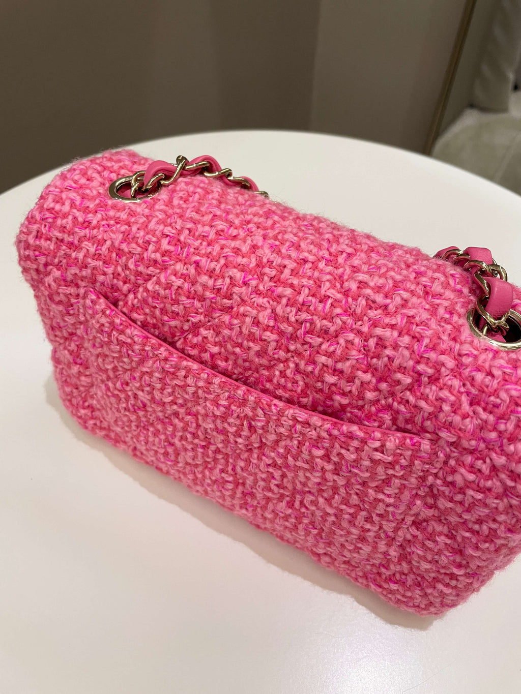 Chanel Classic Mini Rectangular Pink Tweed