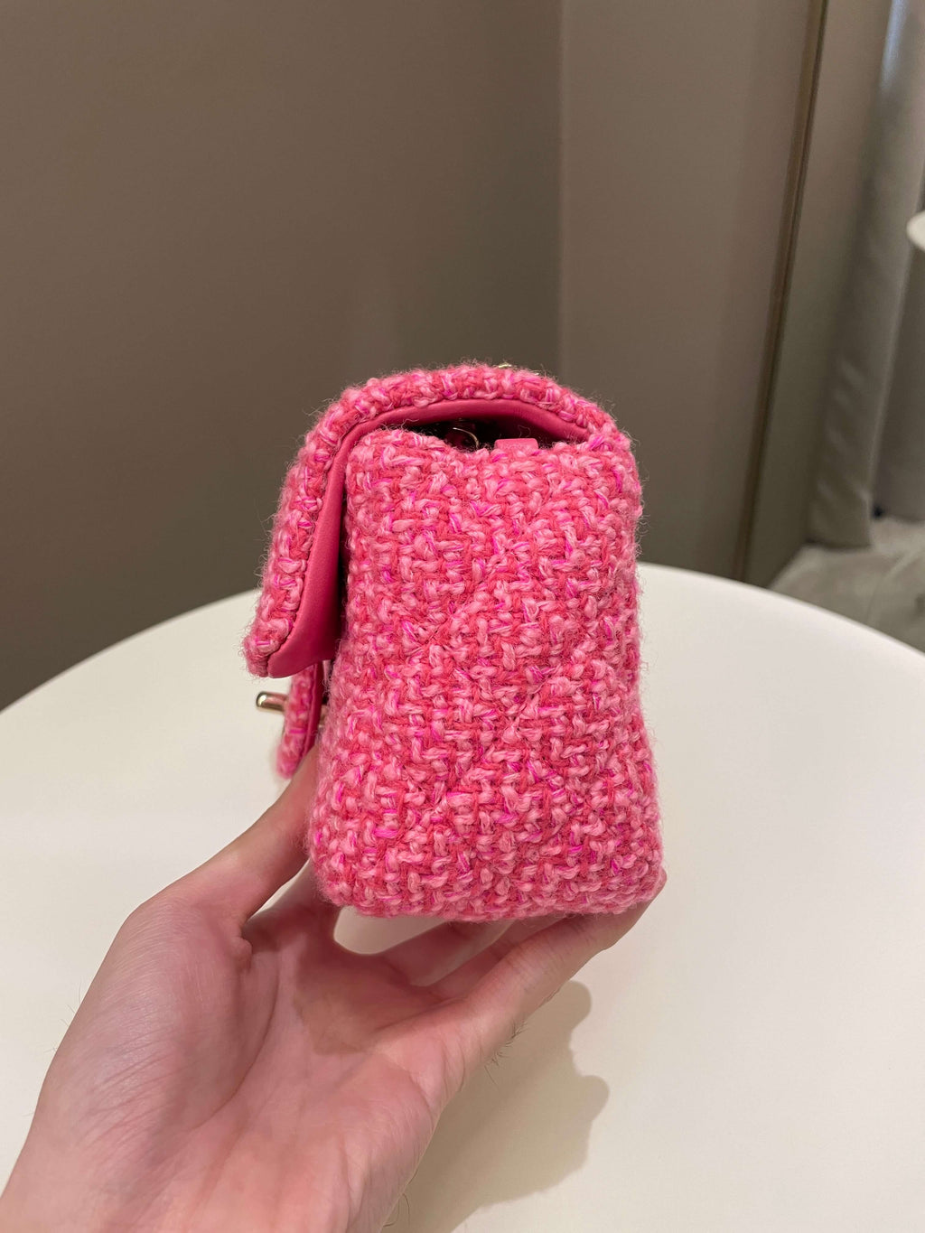 Chanel Classic Mini Rectangular Pink Tweed