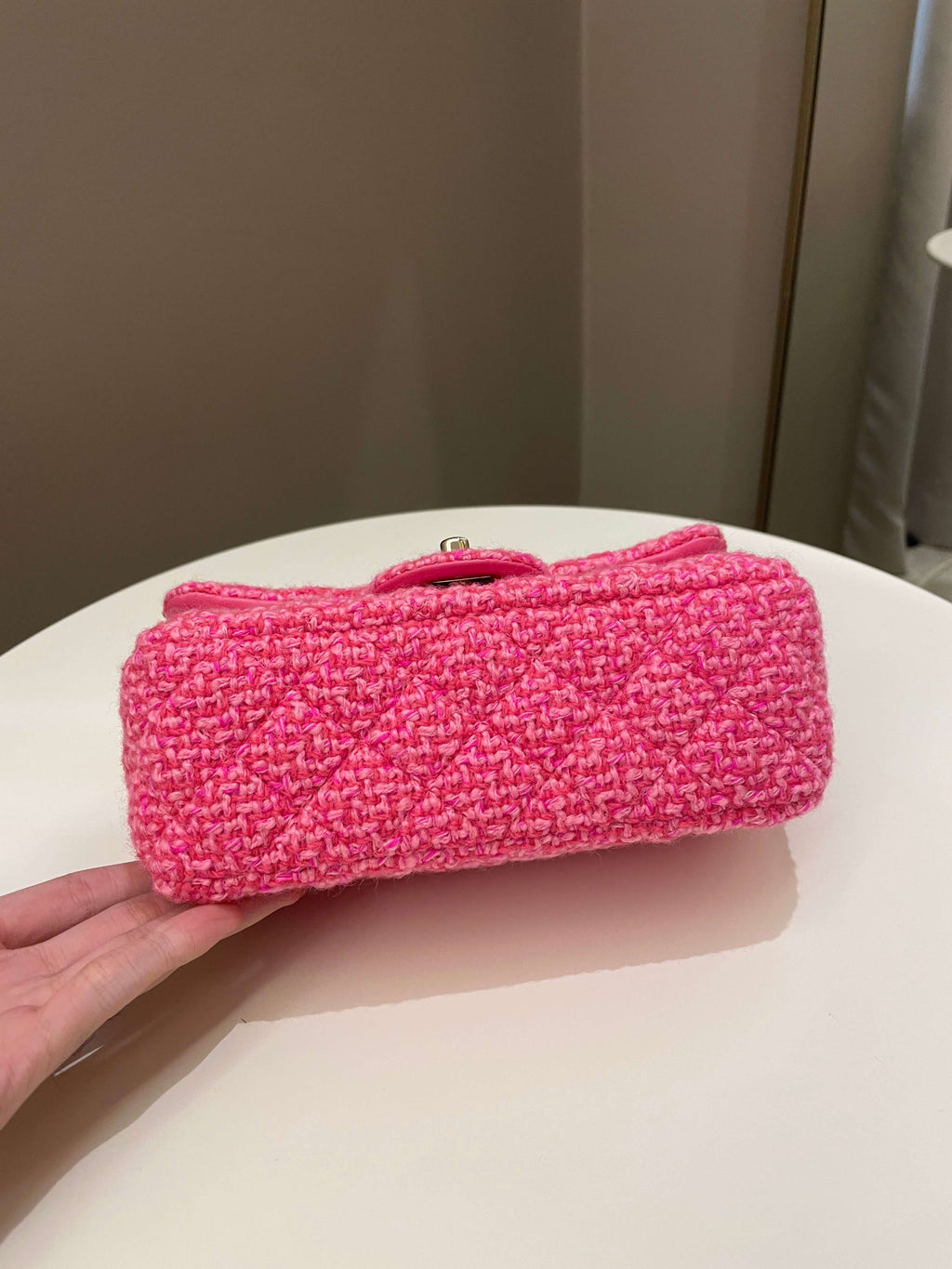 Chanel Classic Mini Rectangular Pink Tweed