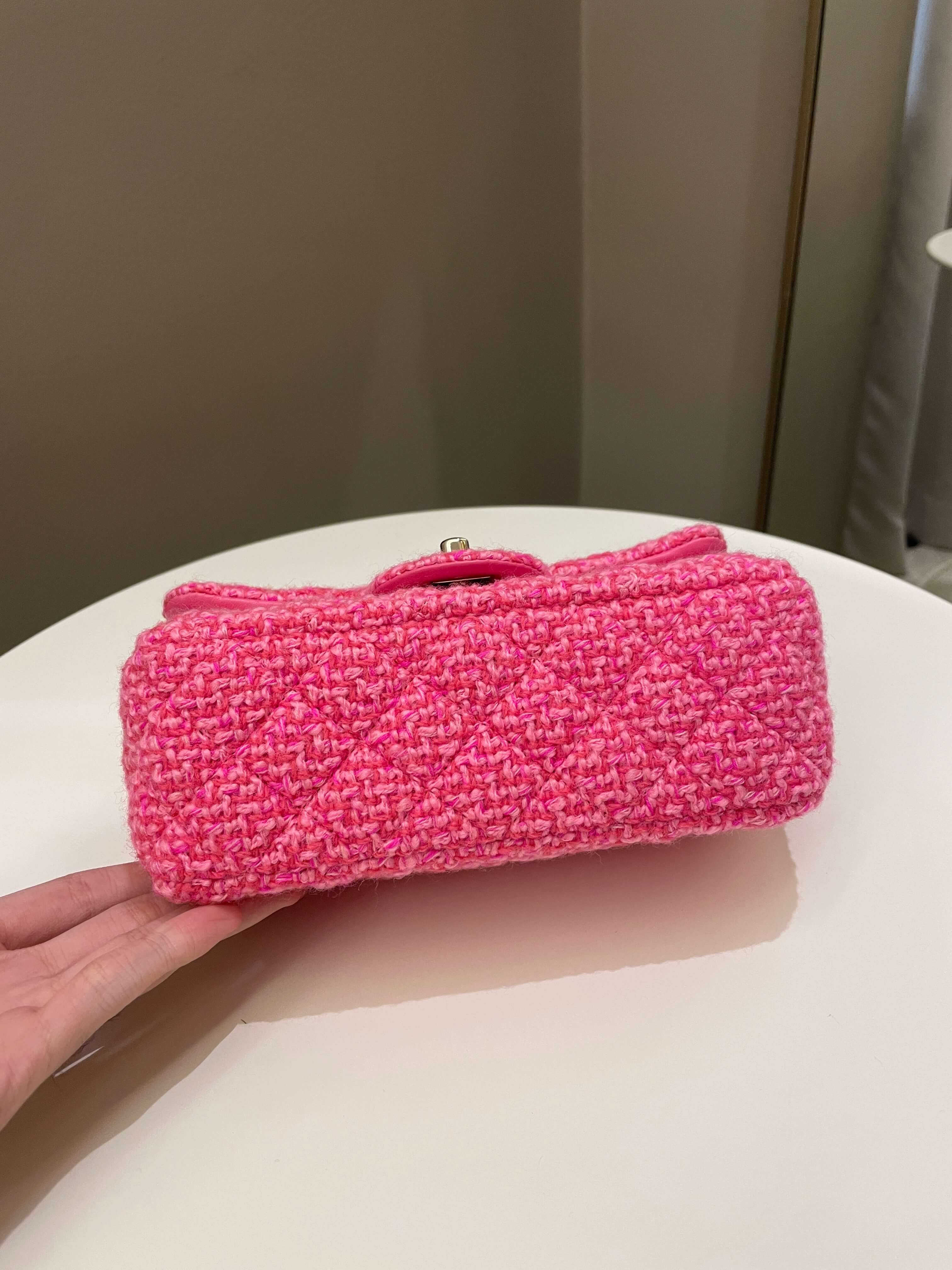 Chanel Classic Mini Rectangular Pink Tweed