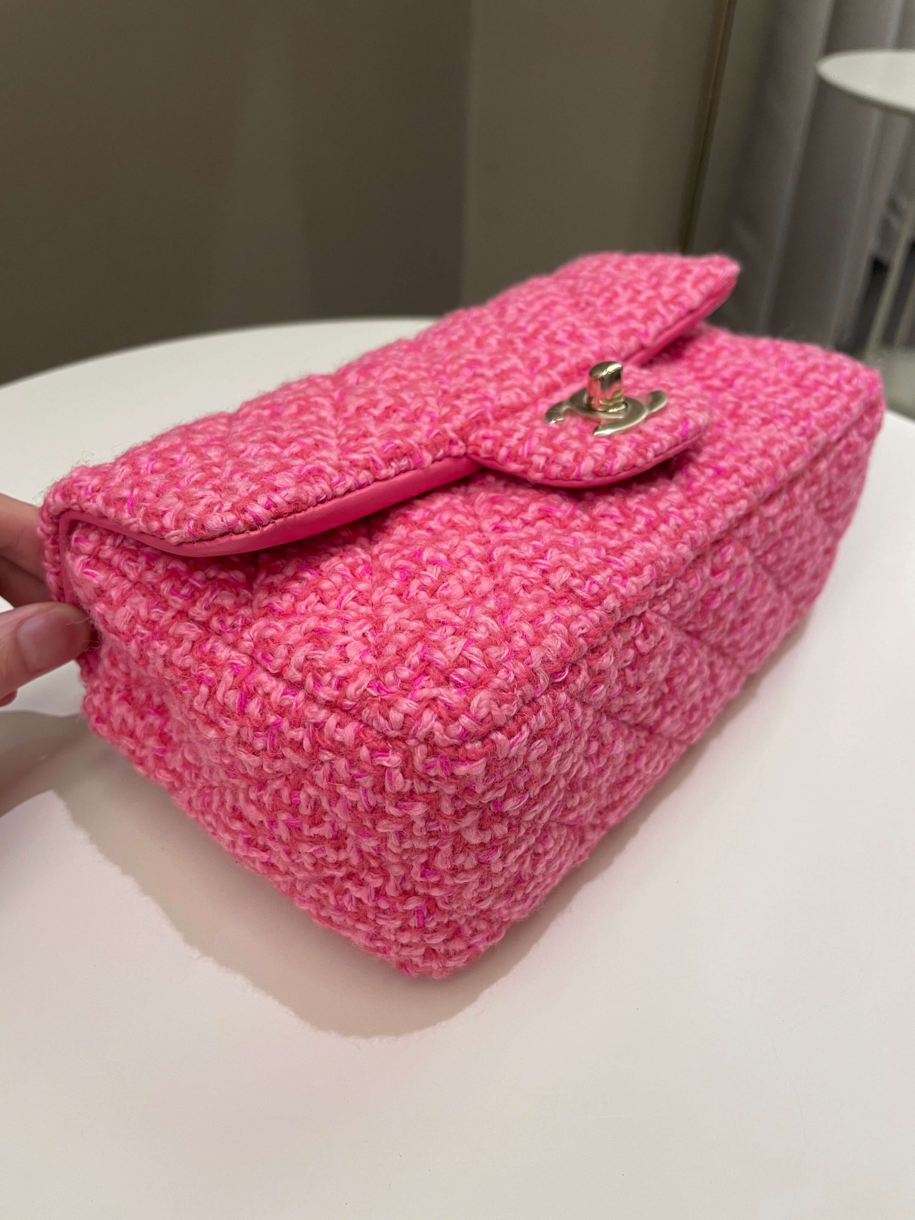 Chanel Classic Mini Rectangular Pink Tweed