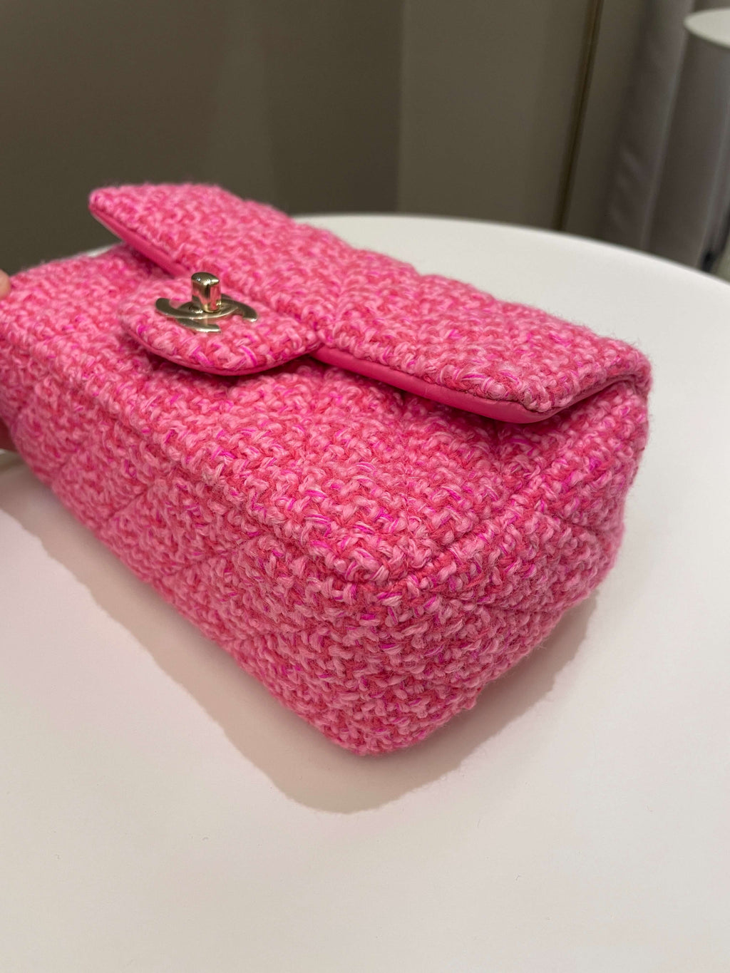 Chanel Classic Mini Rectangular Pink Tweed
