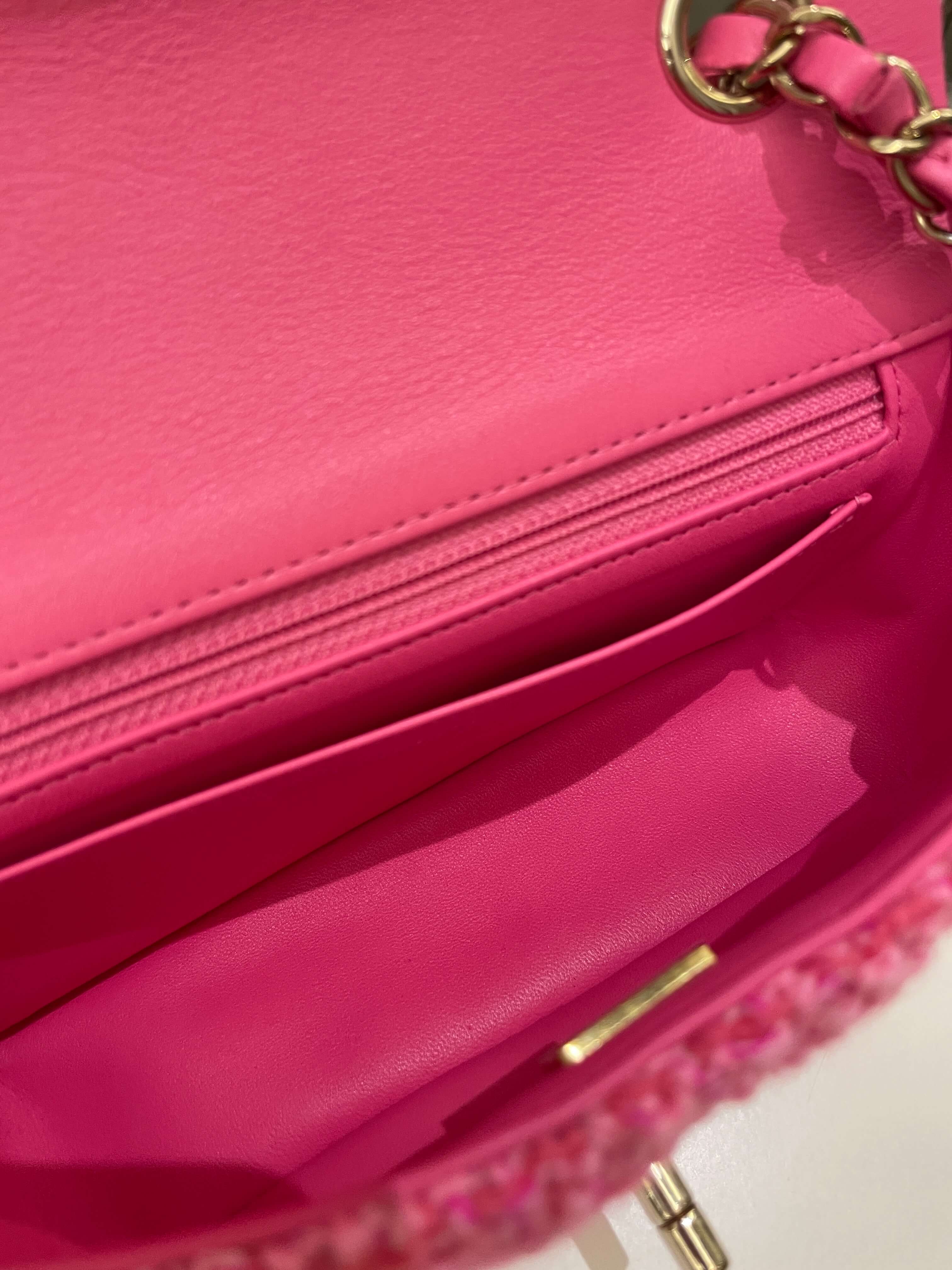 Chanel Classic Mini Rectangular Pink Tweed