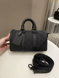 Louis Vuitton Keepall Bandoulier 25 Black Grainy Embossed Monogram