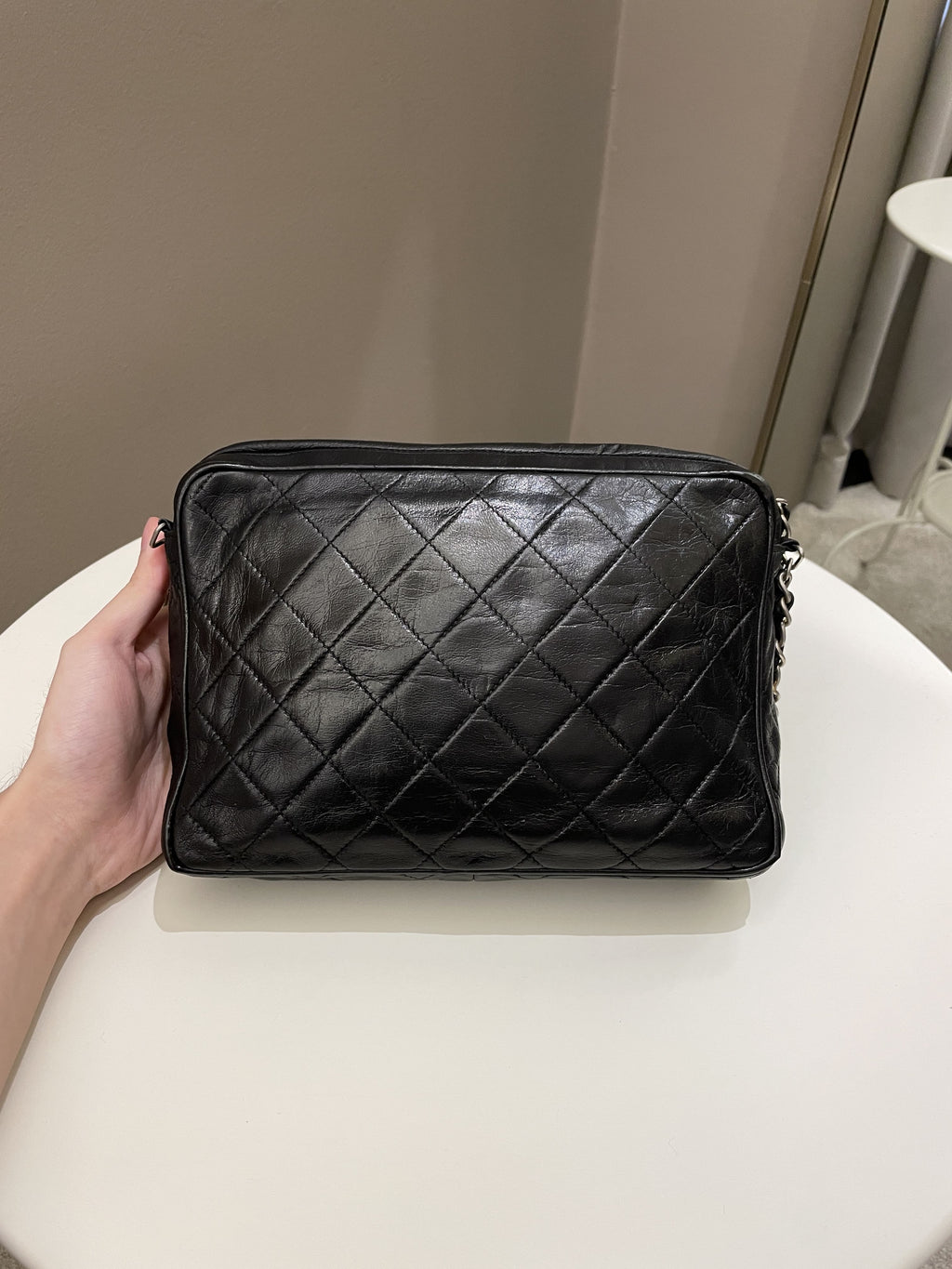 ÃƒÂ¯Ã‚Â»Ã‚Â¿ÃƒÂ¯Ã‚Â»Ã‚Â¿Chanel Vintage Camera Bag Tassle Black Lambskin