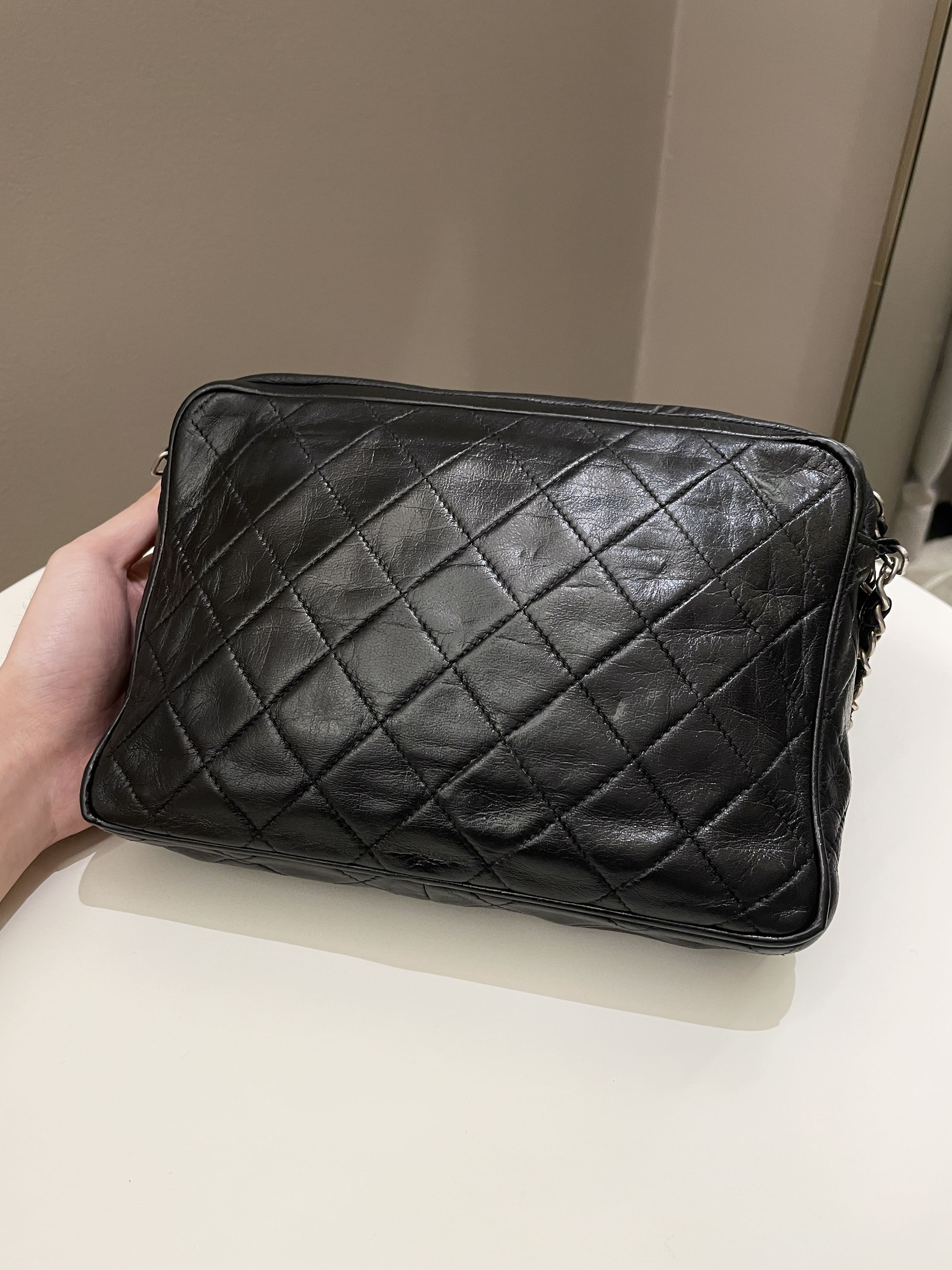 ÃƒÂ¯Ã‚Â»Ã‚Â¿ÃƒÂ¯Ã‚Â»Ã‚Â¿Chanel Vintage Camera Bag Tassle Black Lambskin