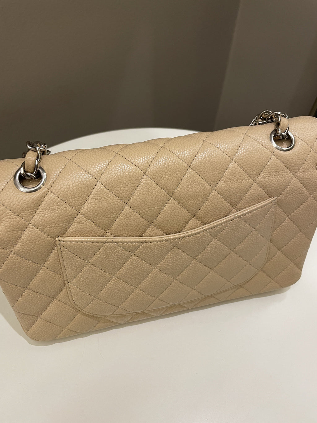 Chanel Classic Quilted Medium Double Flap Beige Caviar