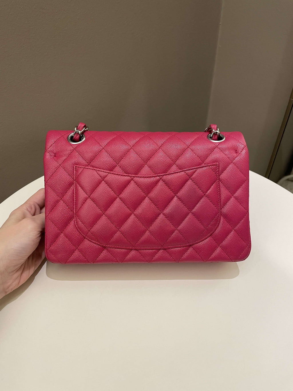 Chanel Classic Quilted Small Double Flap Rose Fuschia Caviar