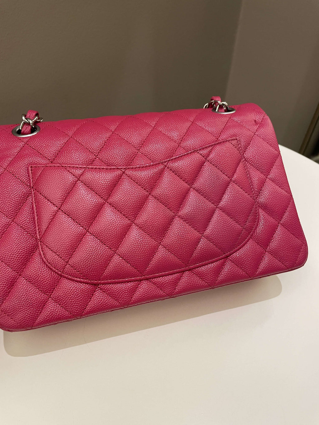 Chanel Classic Quilted Small Double Flap Rose Fuschia Caviar