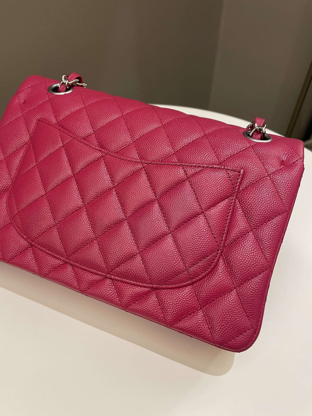 Chanel Classic Quilted Small Double Flap Rose Fuschia Caviar