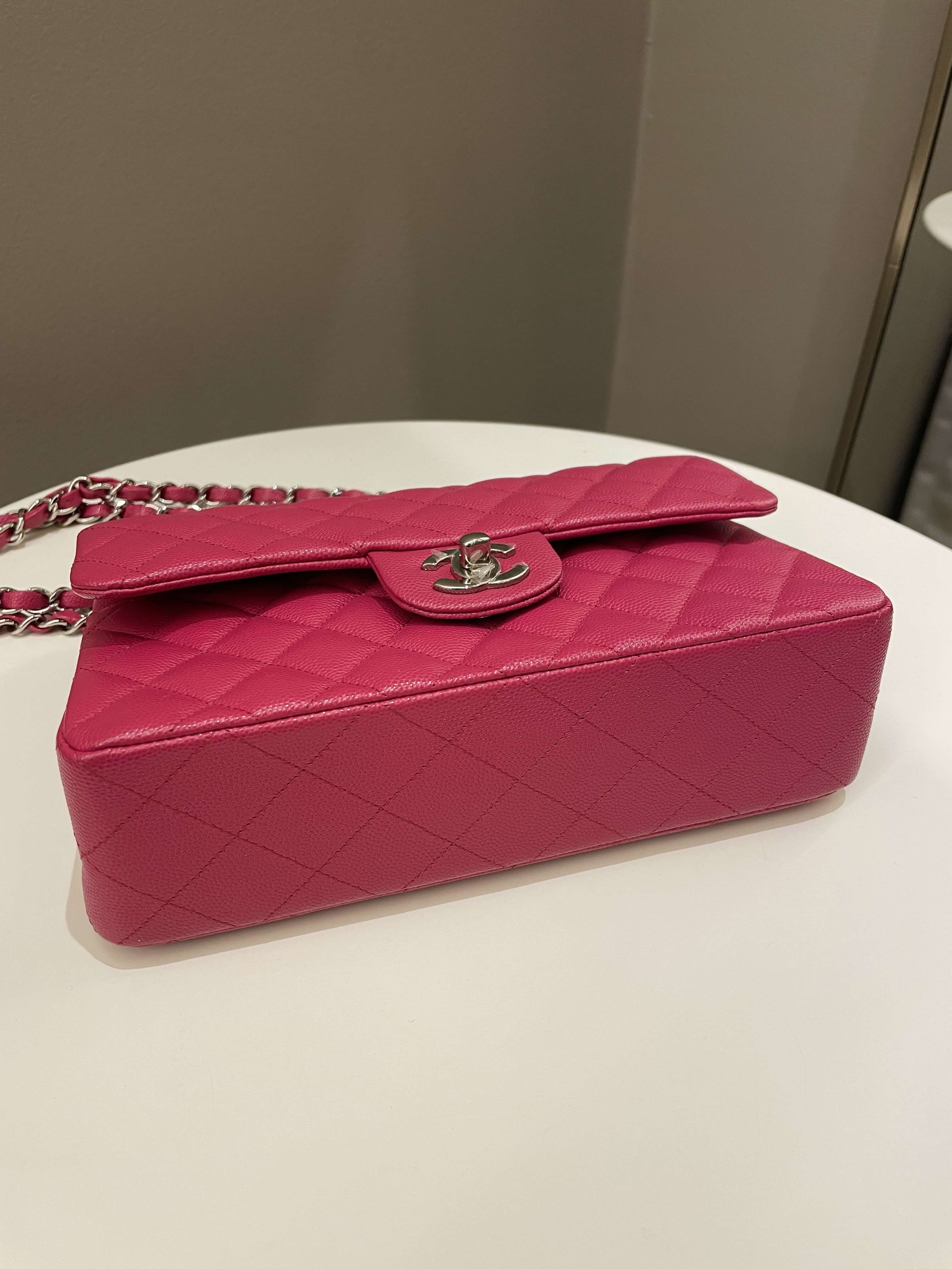 Chanel Classic Quilted Small Double Flap Rose Fuschia Caviar