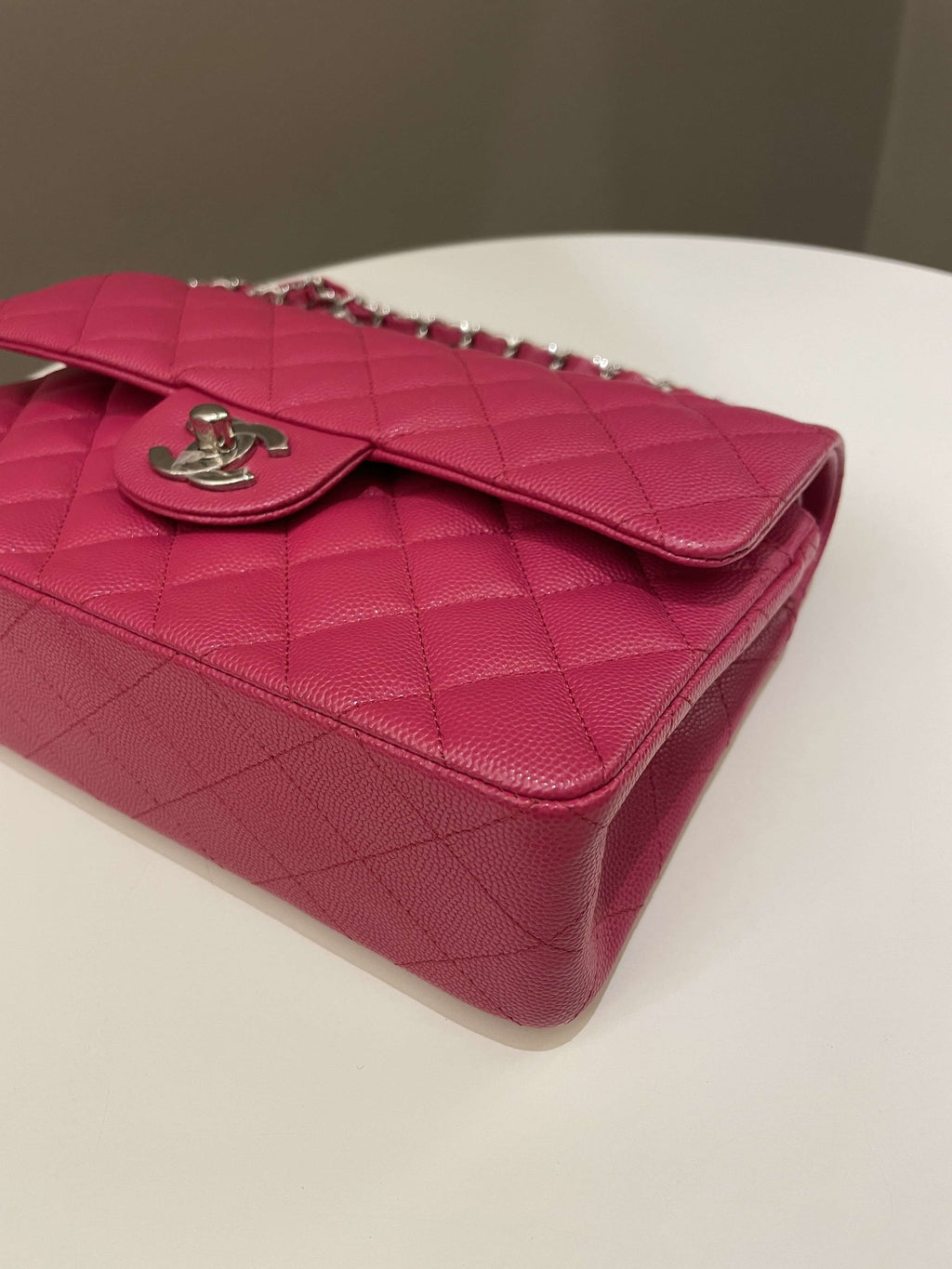 Chanel Classic Quilted Small Double Flap Rose Fuschia Caviar