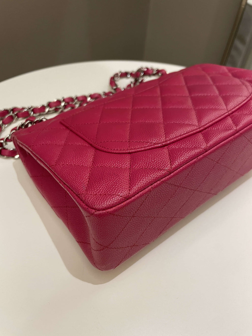 Chanel Classic Quilted Small Double Flap Rose Fuschia Caviar
