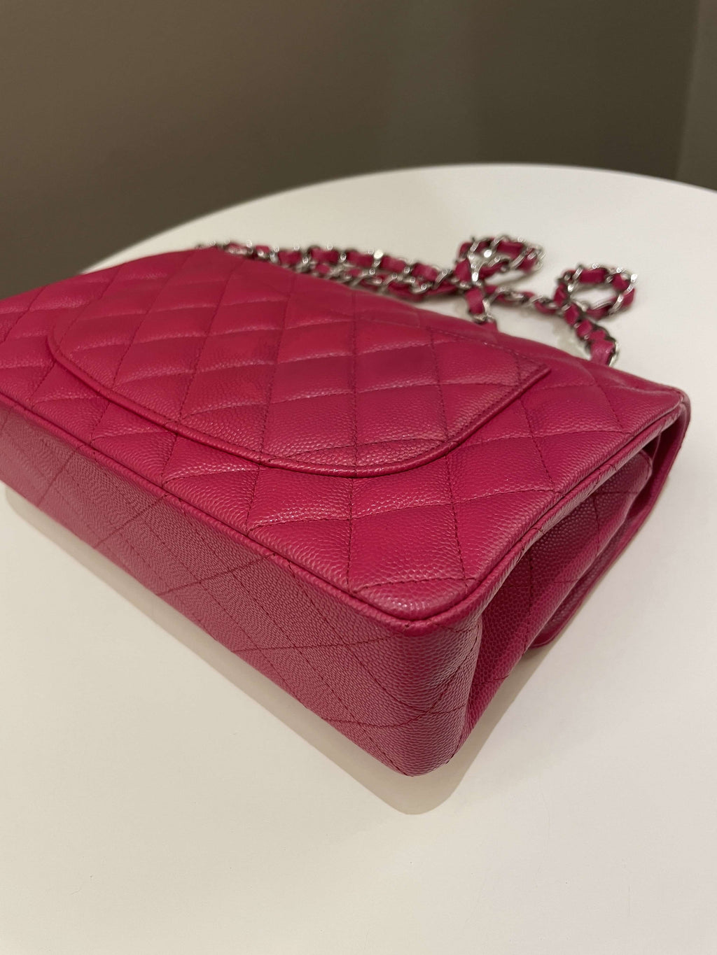 Chanel Classic Quilted Small Double Flap Rose Fuschia Caviar