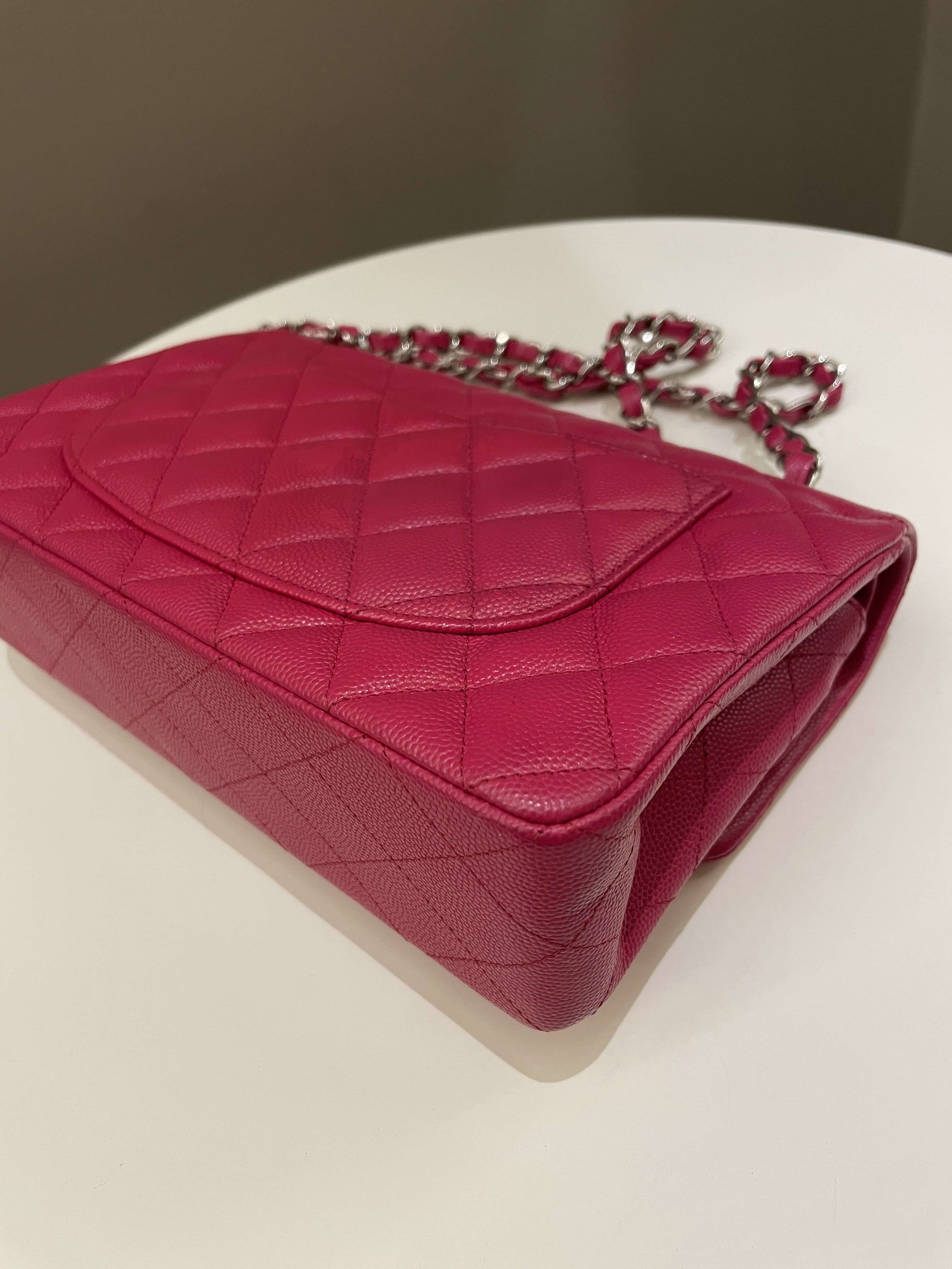 Chanel Classic Quilted Small Double Flap Rose Fuschia Caviar