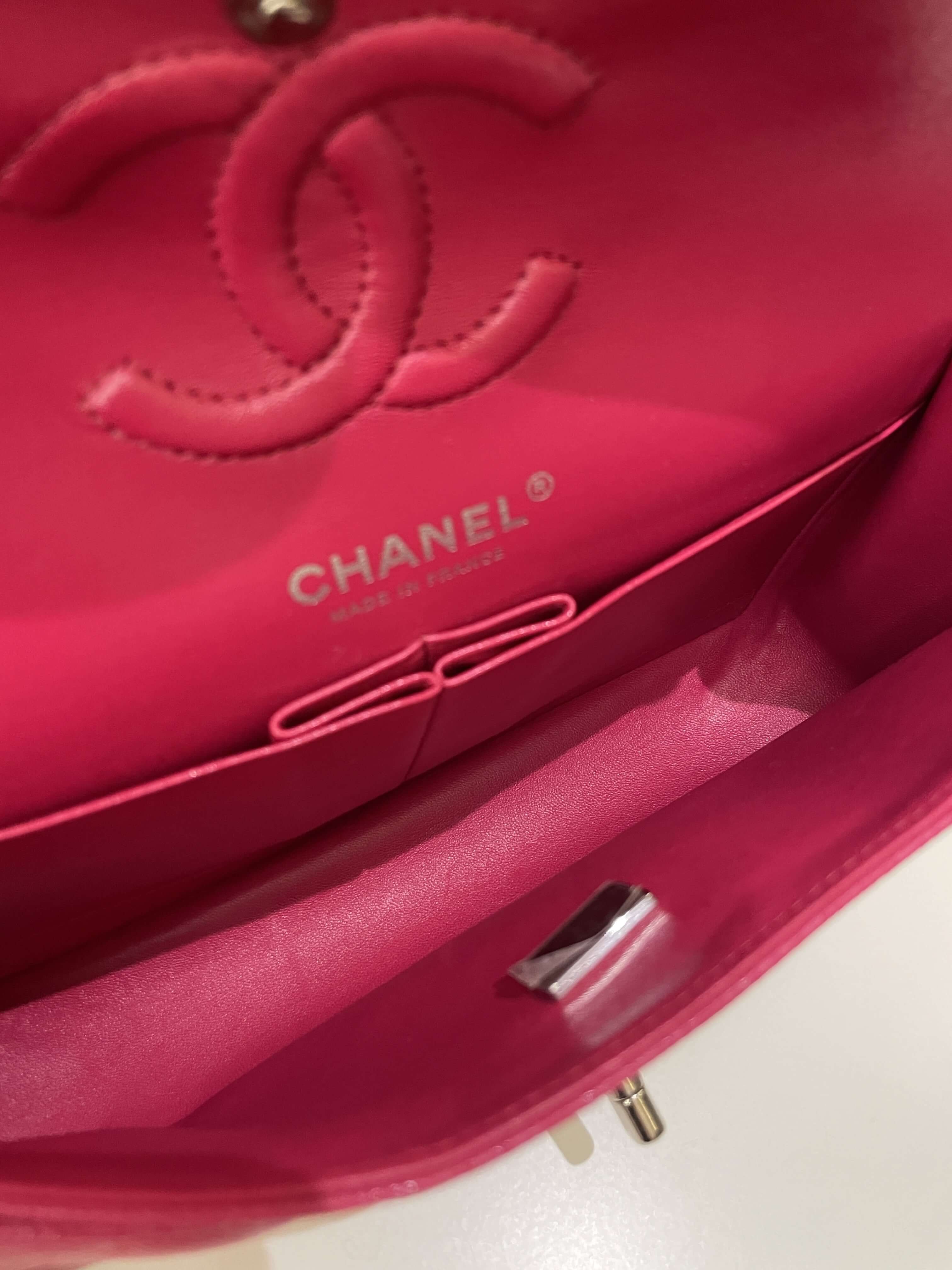 Chanel Classic Quilted Small Double Flap Rose Fuschia Caviar
