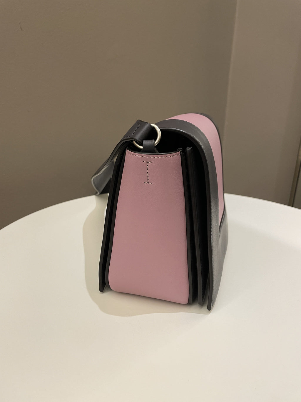 Celine Bi-Colour Medium Frame Bag  Rose Black Calfskin