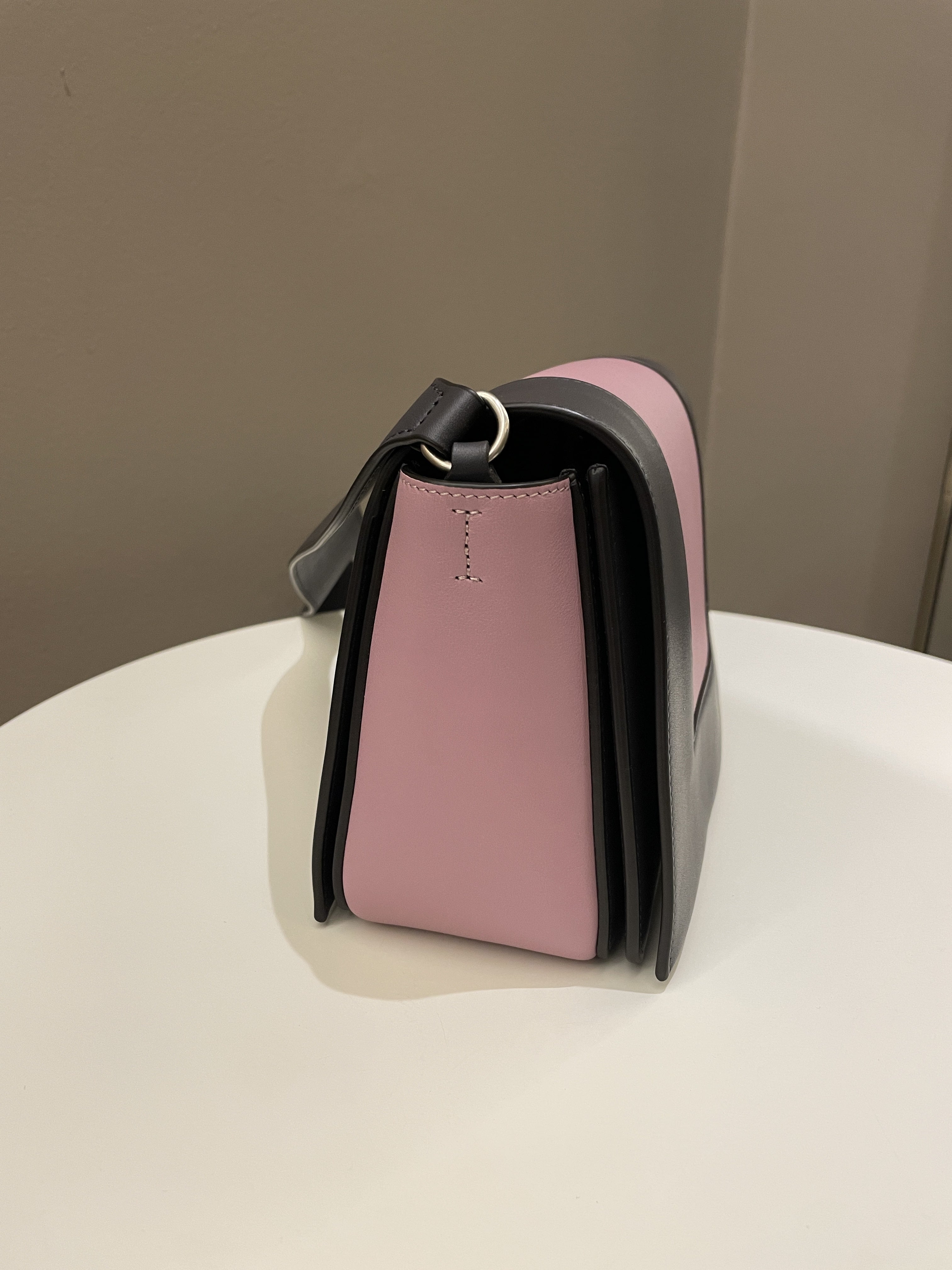 Celine Bi-Colour Medium Frame Bag  Rose Black Calfskin