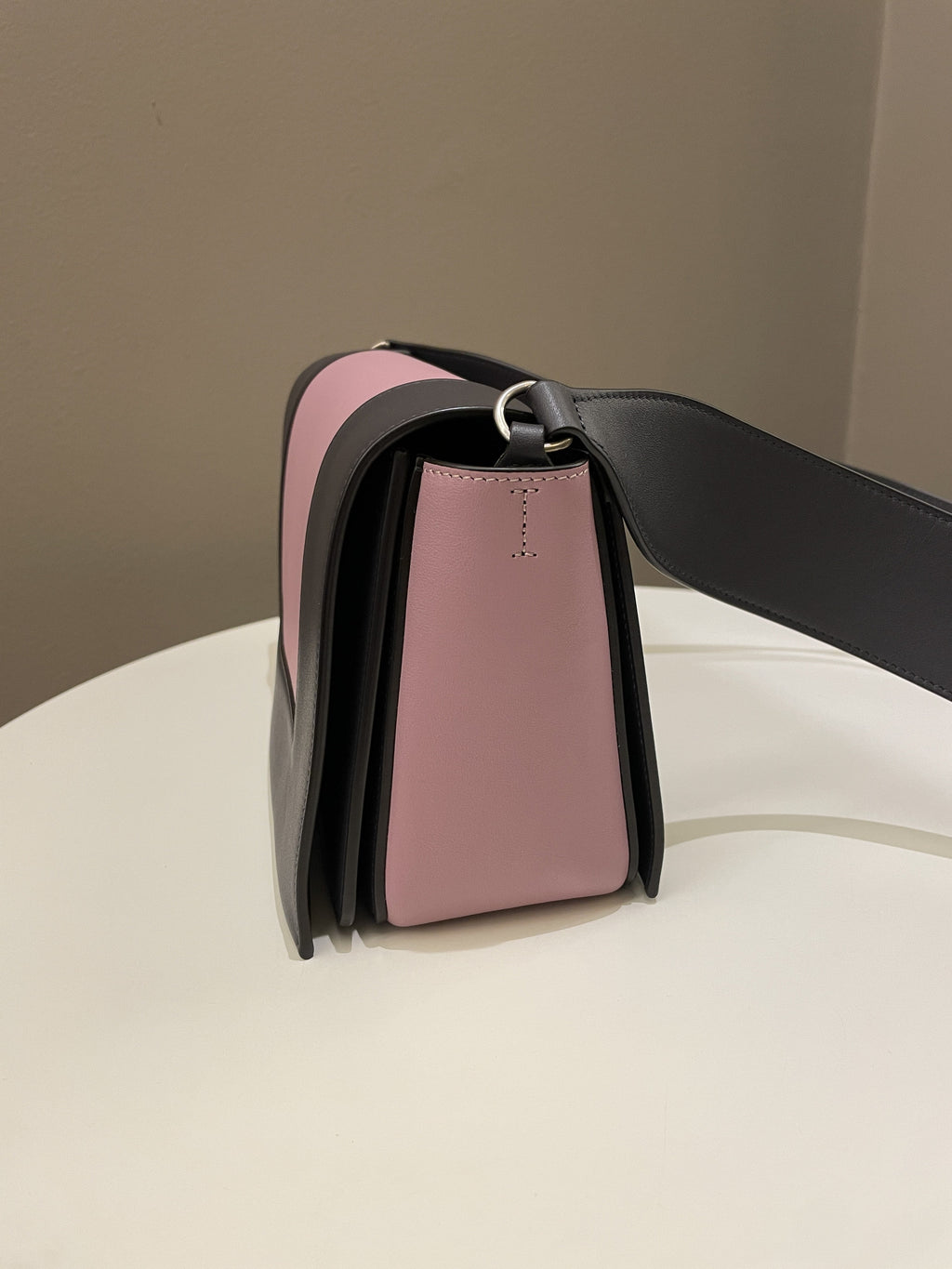 Celine Bi-Colour Medium Frame Bag  Rose Black Calfskin