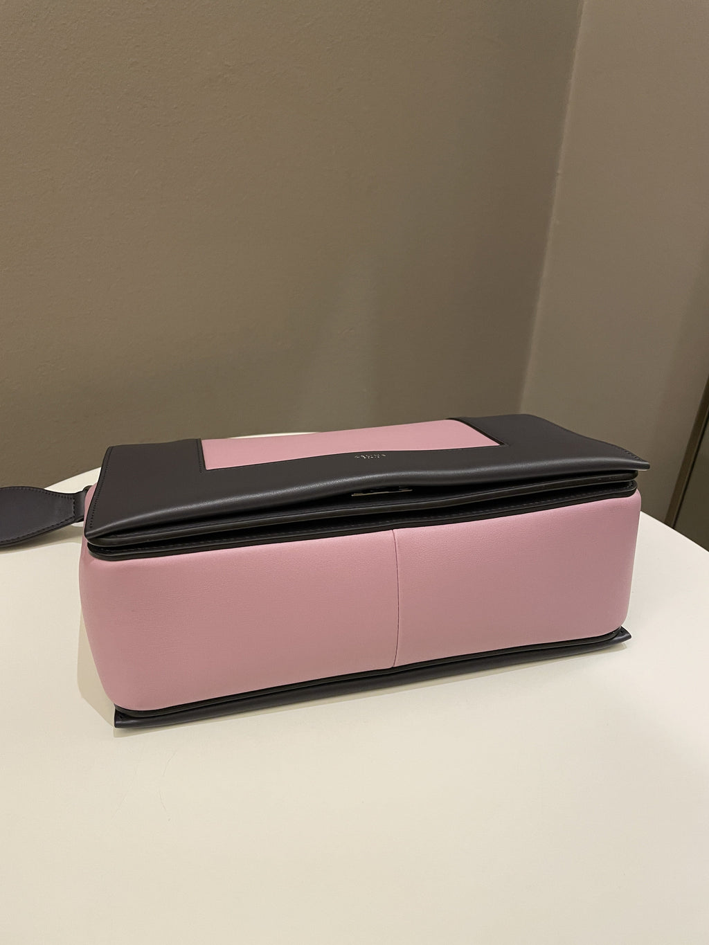 Celine Bi-Colour Medium Frame Bag  Rose Black Calfskin
